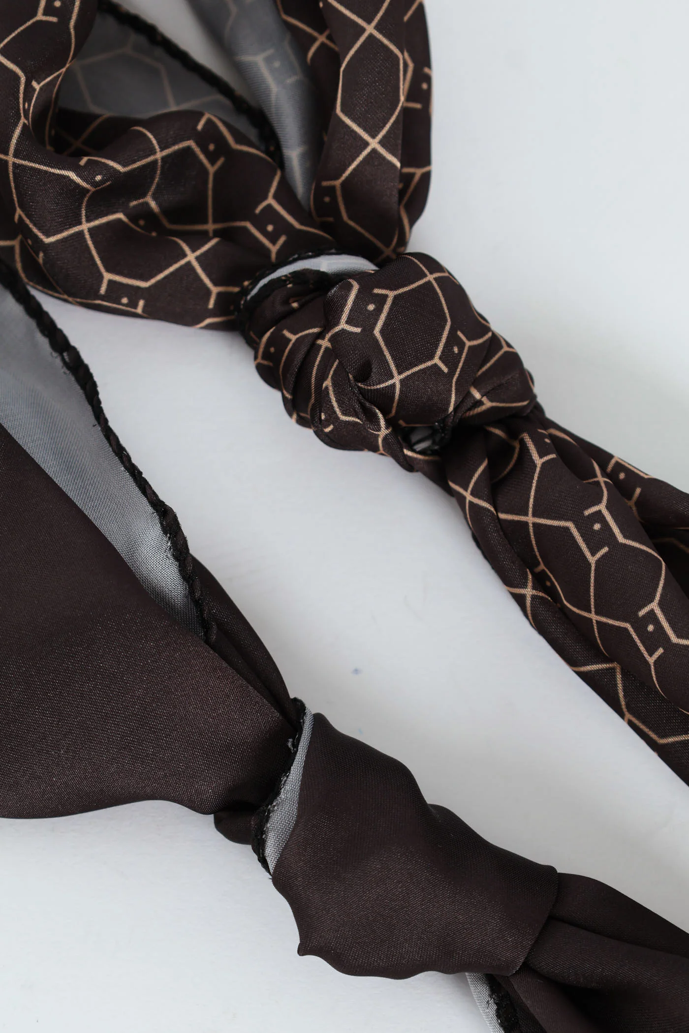 2 Pack Thin Satin Scarves - Neutral - Image 3