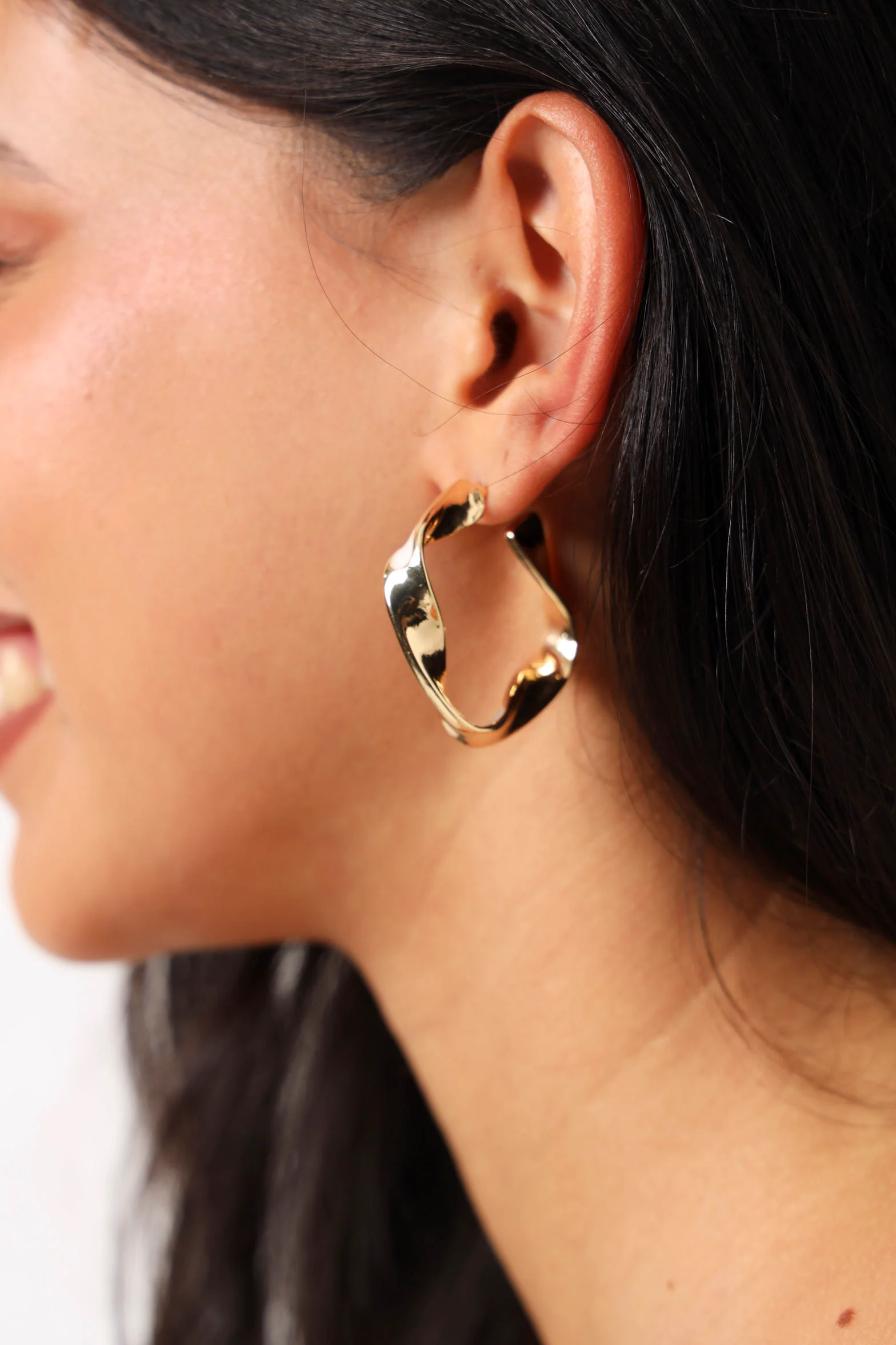 2 Pack Twisted Hoop Earrings - Gold/Silver - Image 3