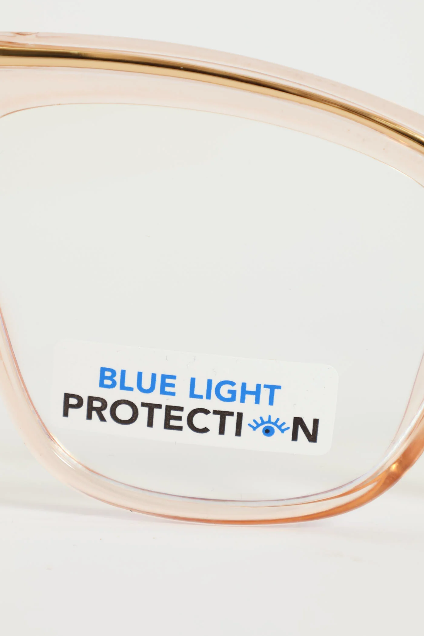 2 Tone Cat Eye Blue Block Lens Glasses - Champagne - Image 3