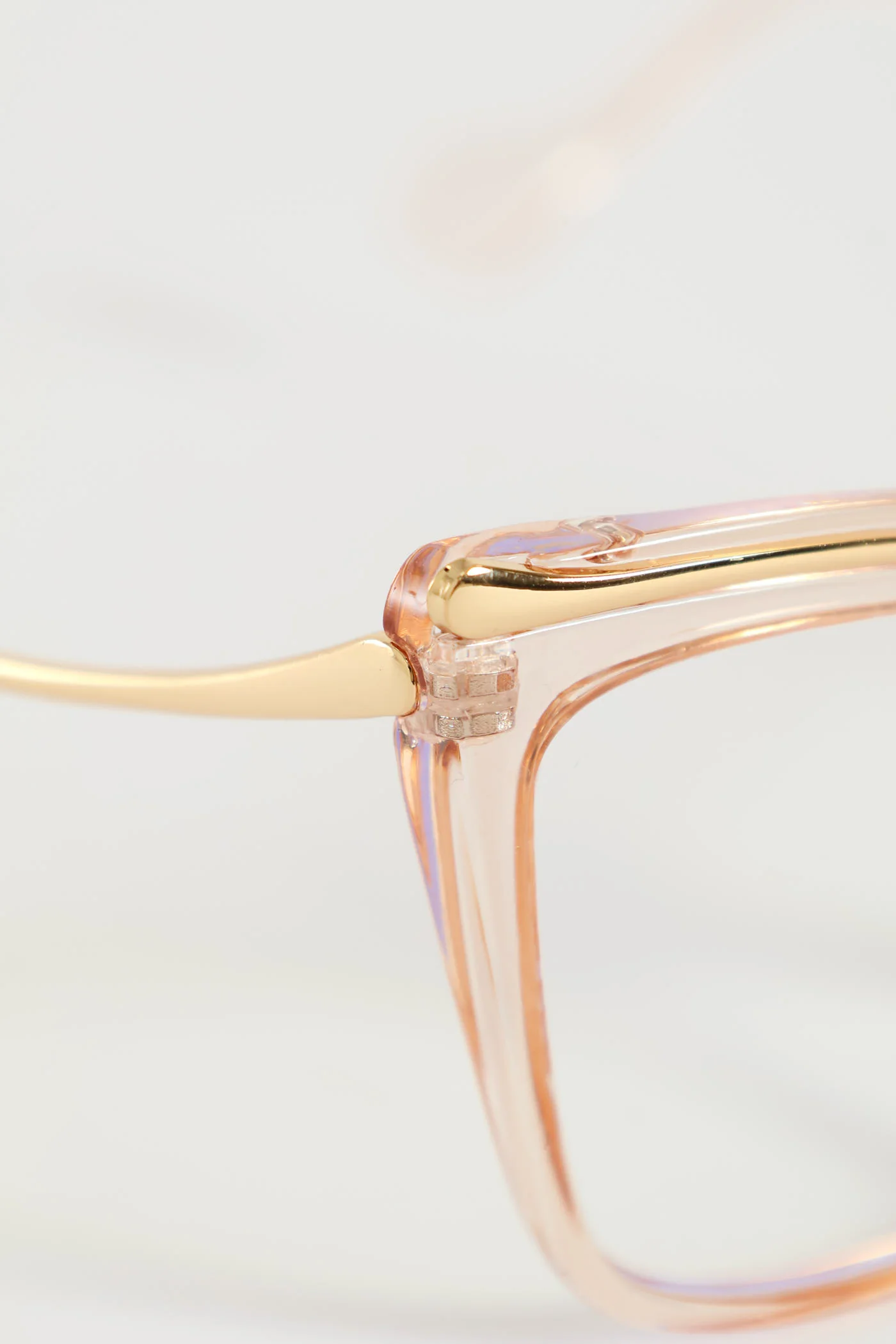 2 Tone Cat Eye Blue Block Lens Glasses - Champagne - Image 4