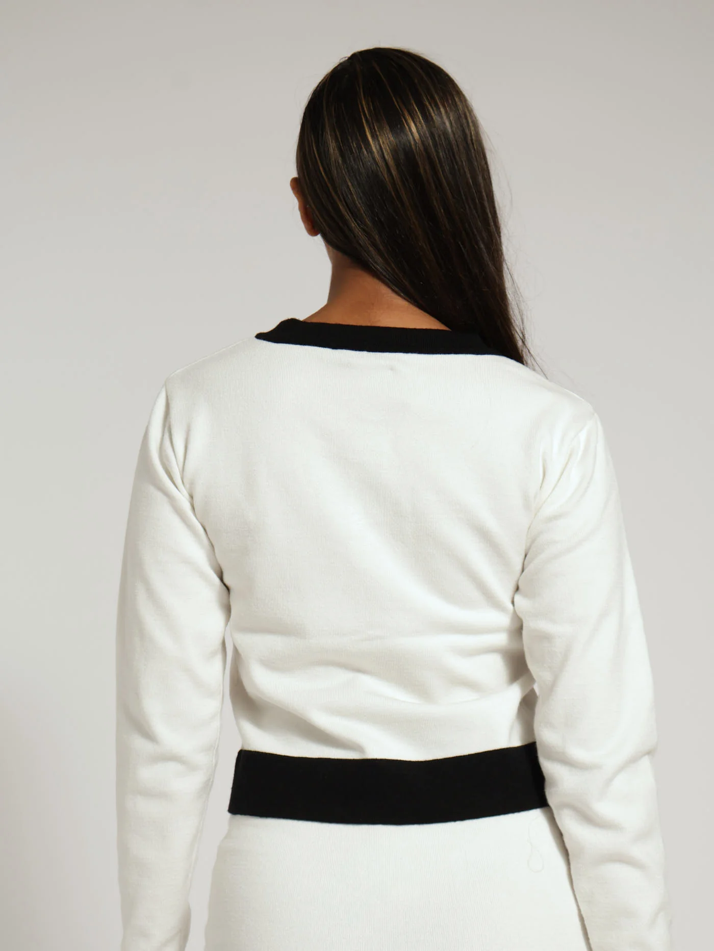 2 Tone Fancy Button Cardigan - Image 3