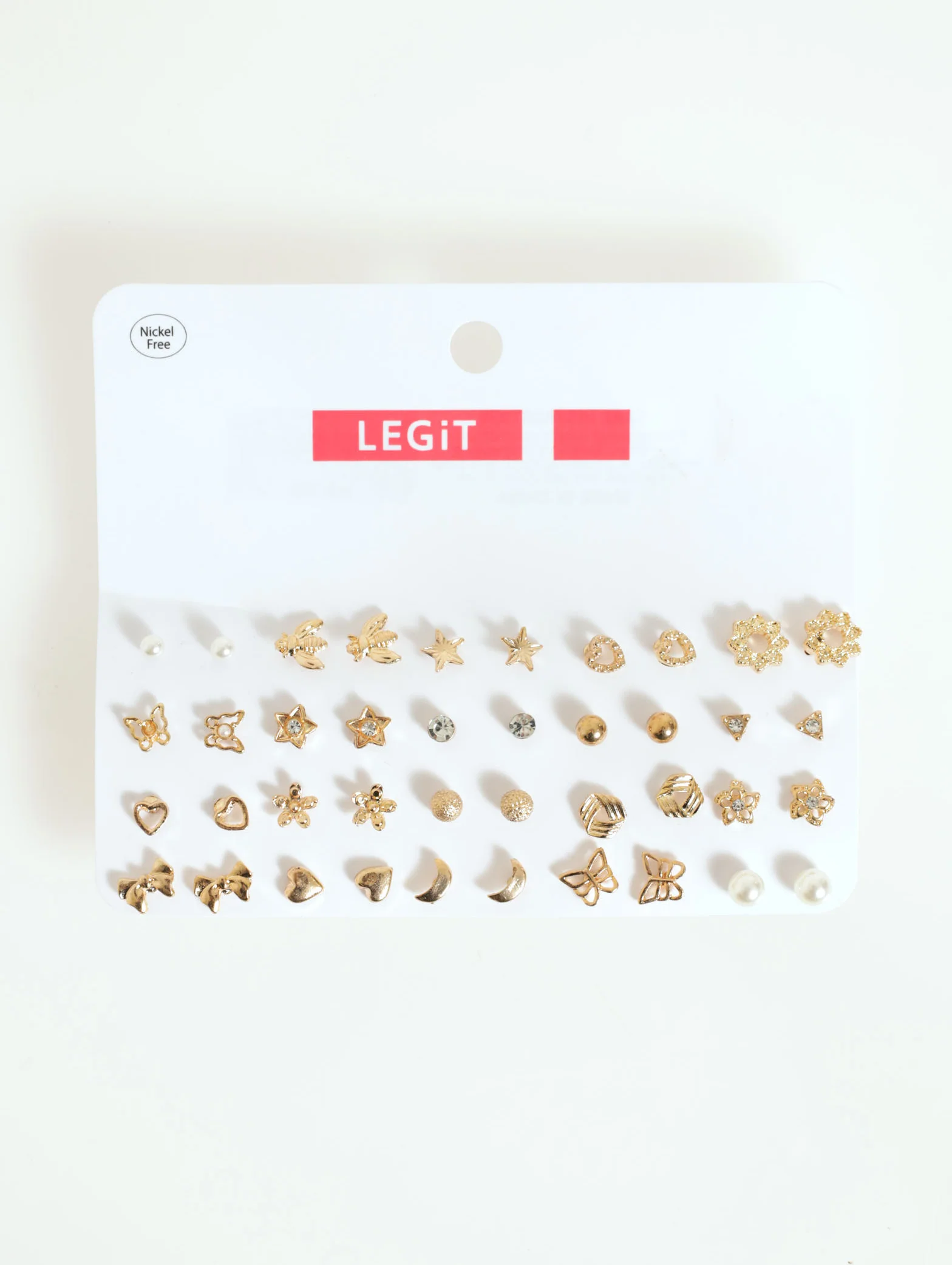 20 Pack Pearl & Novelty Studs