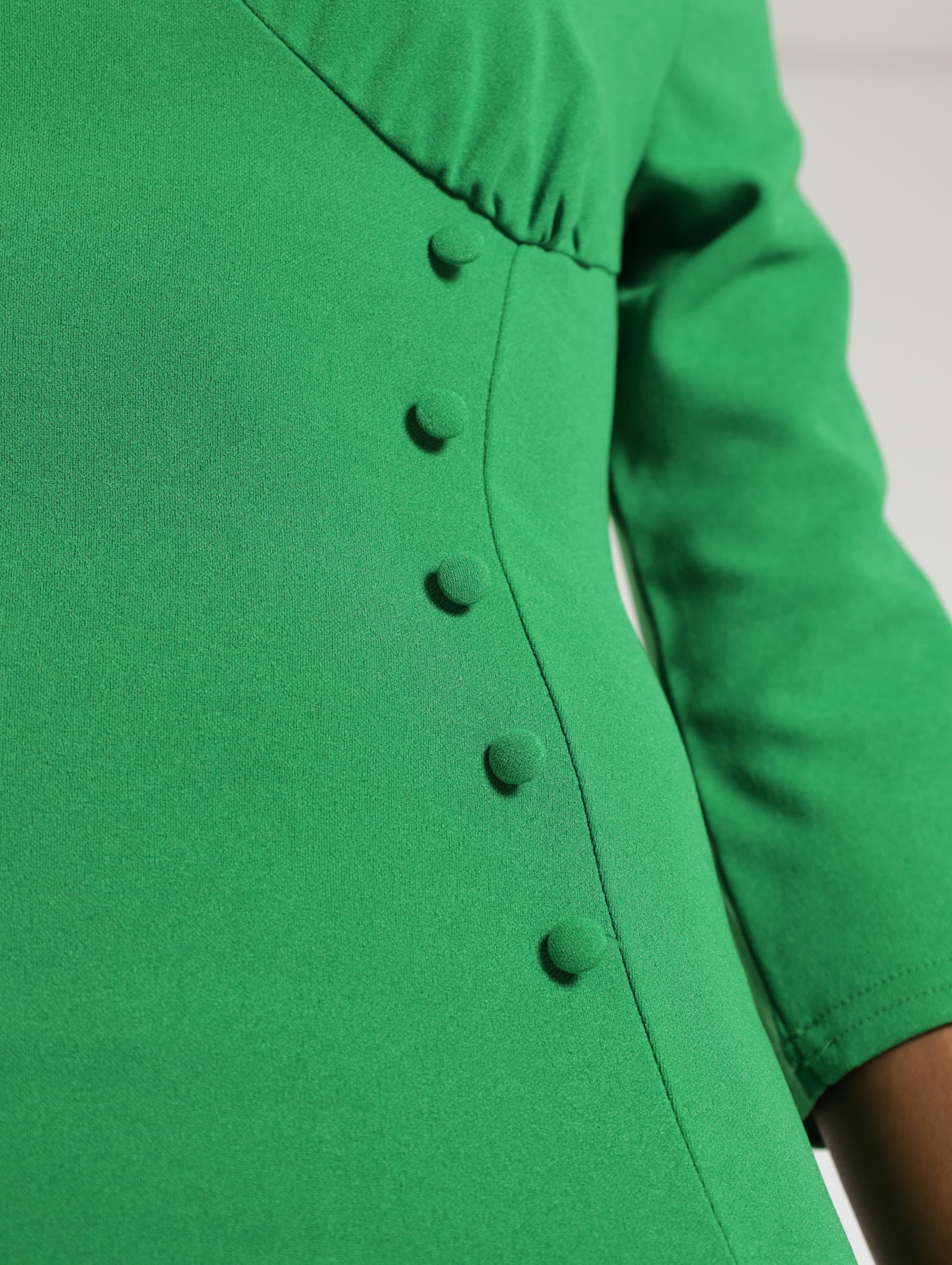 3/4 Sleeve Button Detail Dress - Image 4