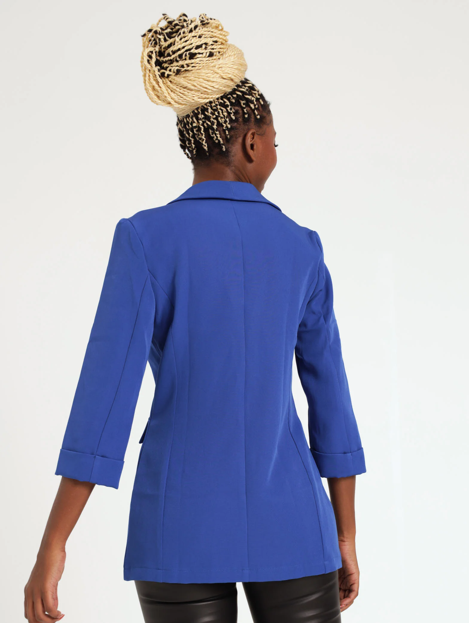 3/4 Sleeve Half Lined Jacket - Cobalt - Image 4
