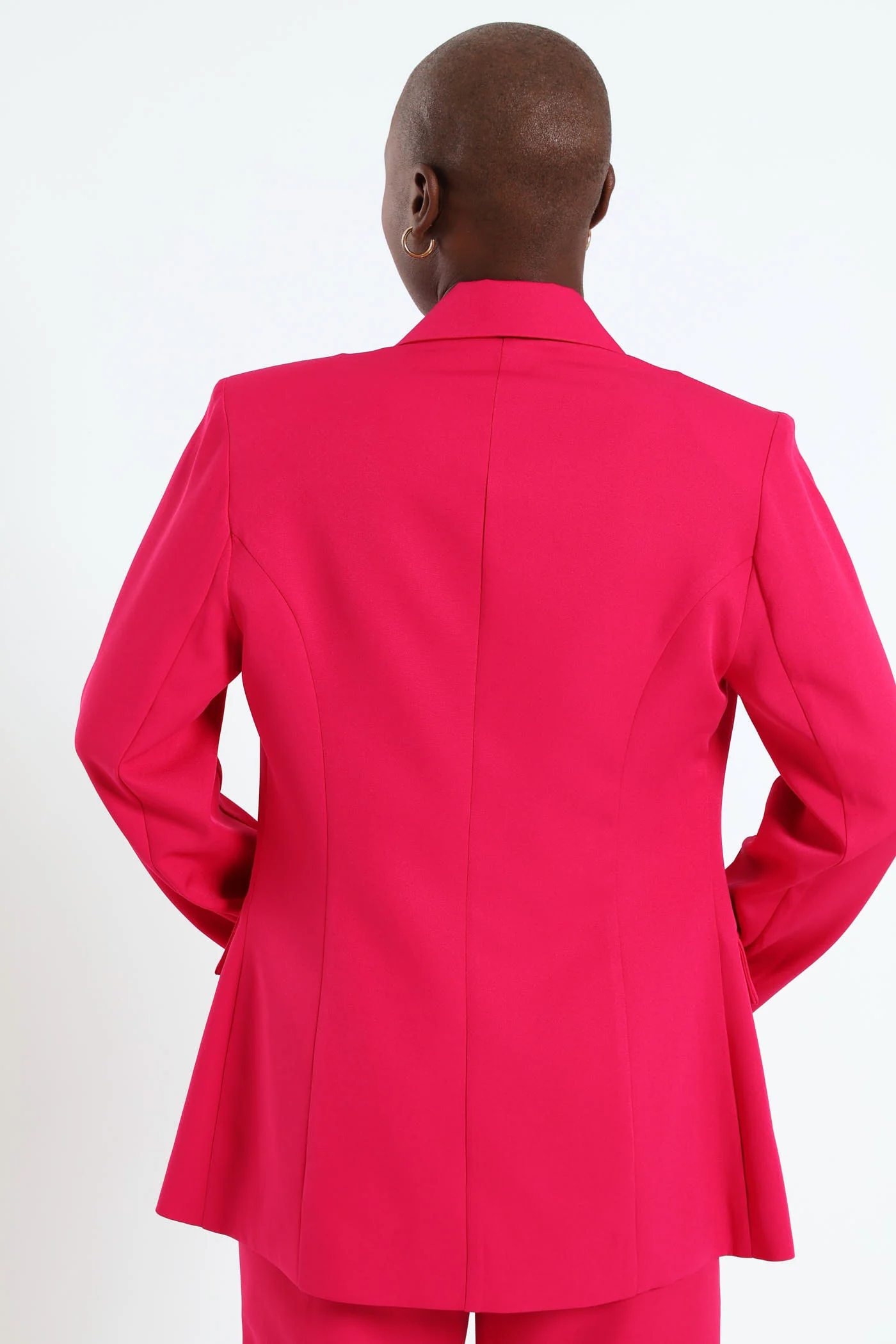 Longer Length Slimfit Blazer - Cerise - Image 6