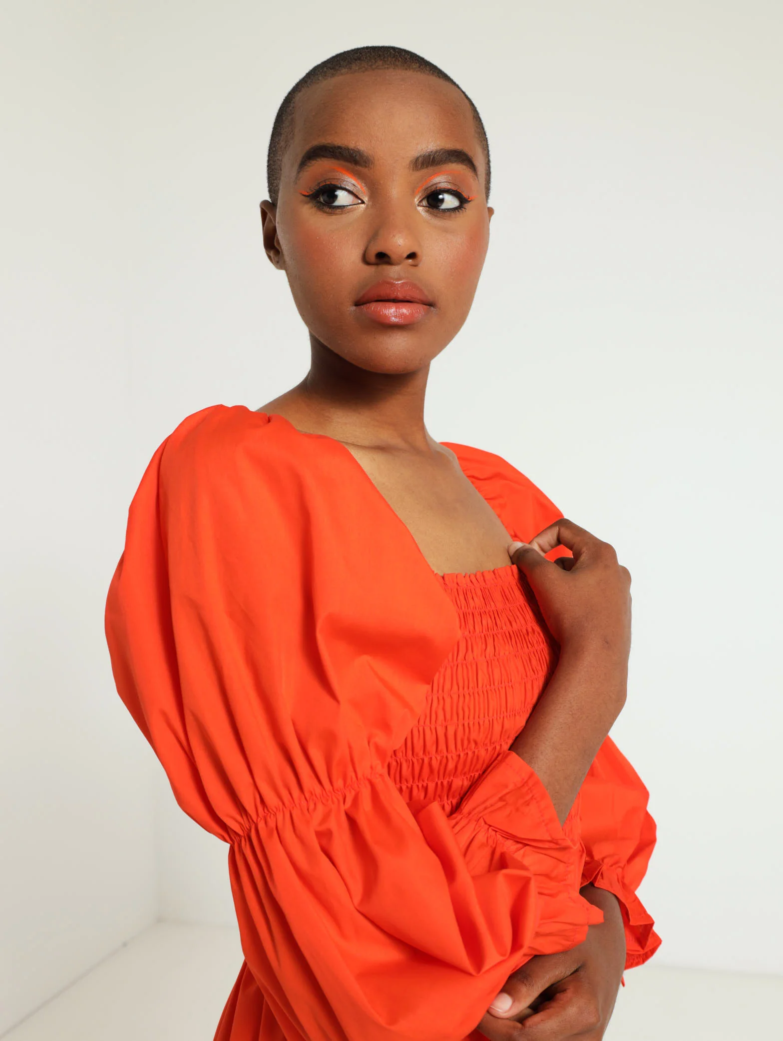 3/4 Sleeve Shirred Bodice Dress - Image 5