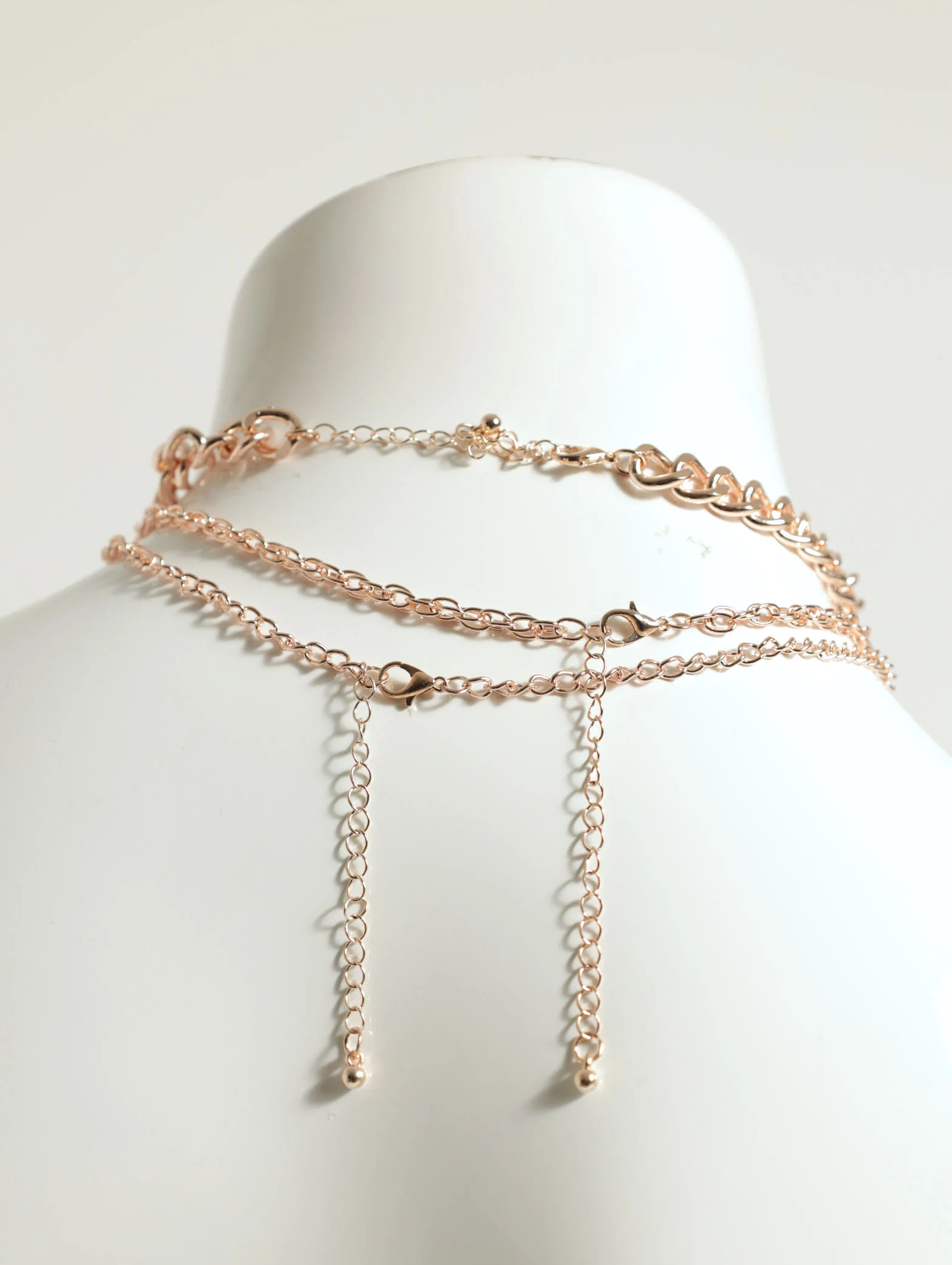 3 Layer Chunky Chain & Monogram Disc Necklace - Image 3