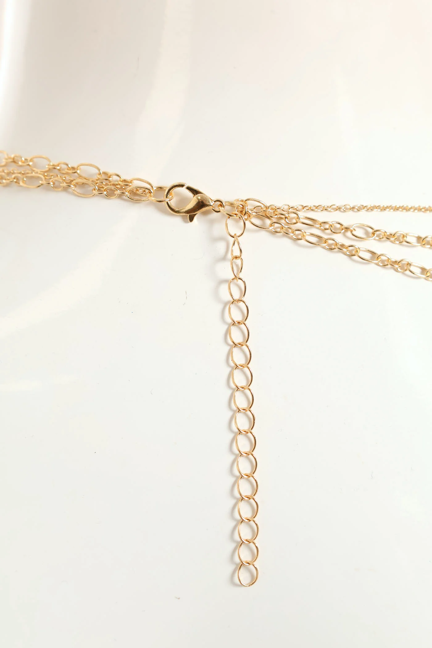3 Layer Diamante & Epoxy Disk Necklace - Gold - Image 4
