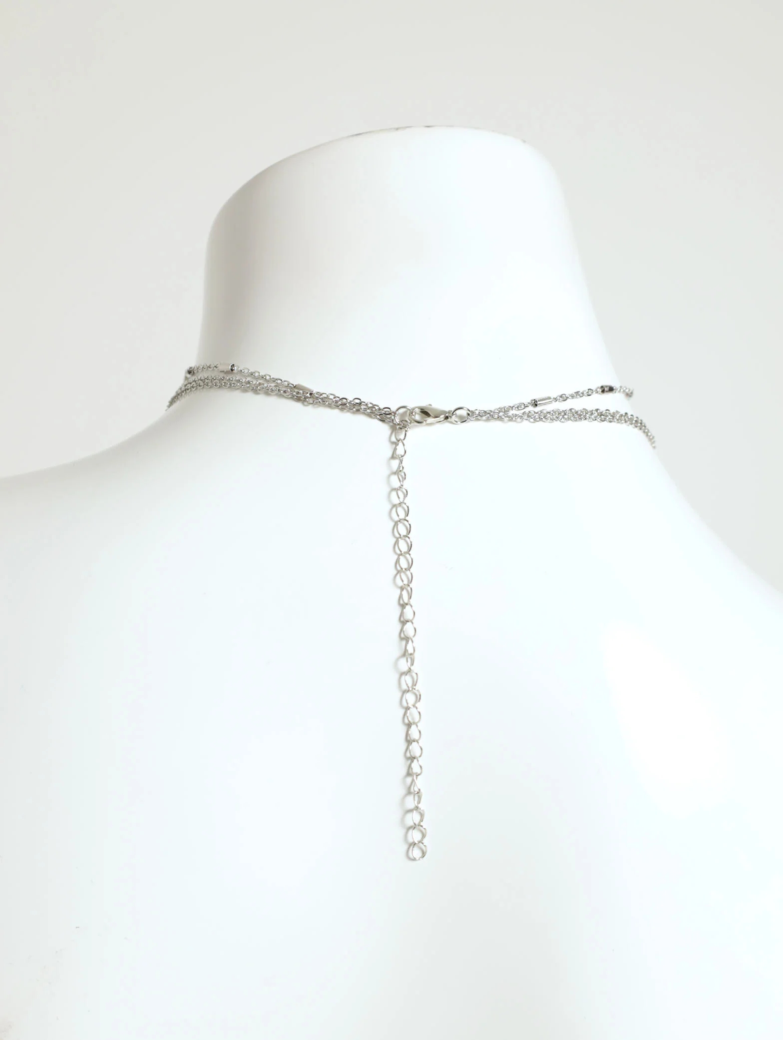 3 Layer Diamante Love Slogan And Heart Locket Necklace - Image 3