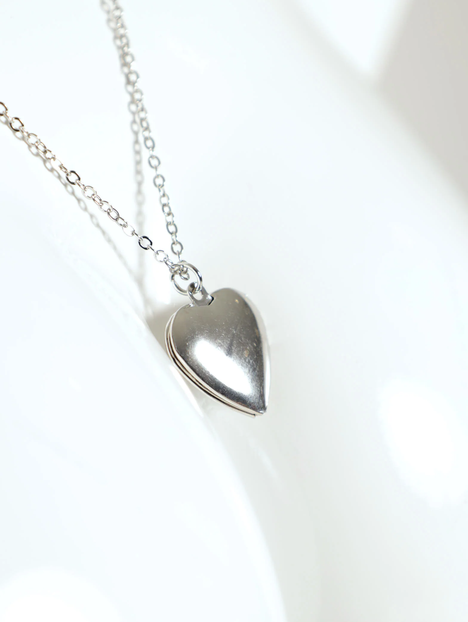 3 Layer Diamante Love Slogan And Heart Locket Necklace - Image 4