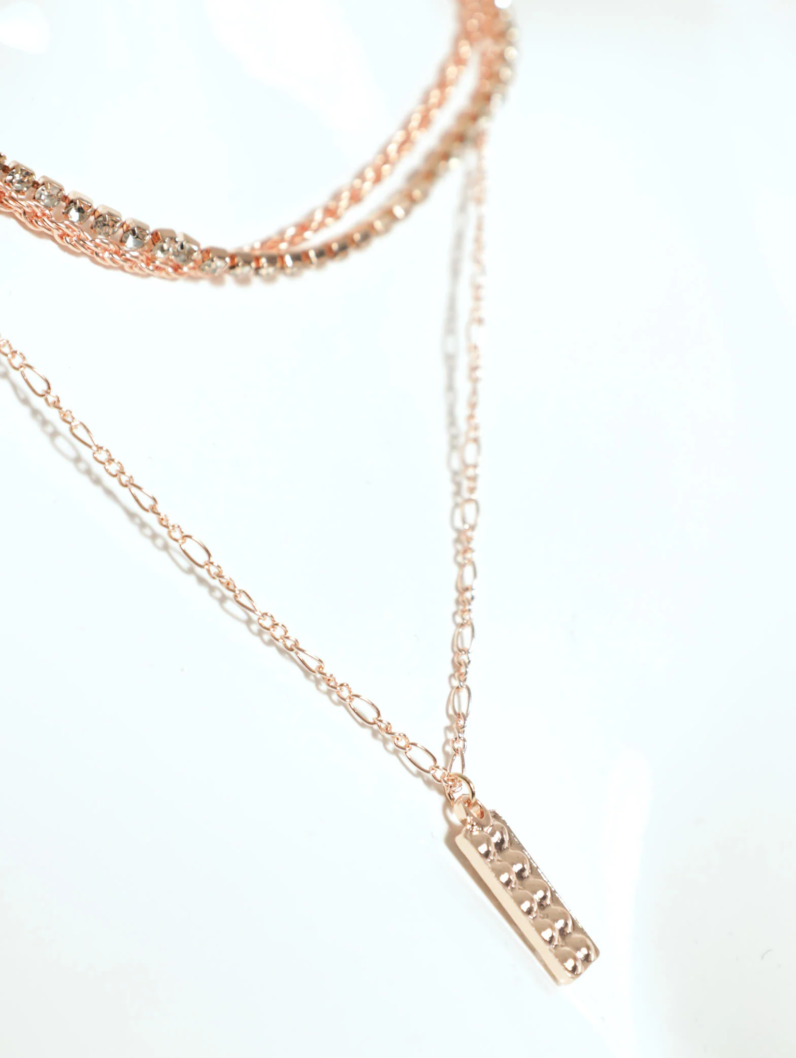 3 Layer Diamante Pendant Necklace - Image 3