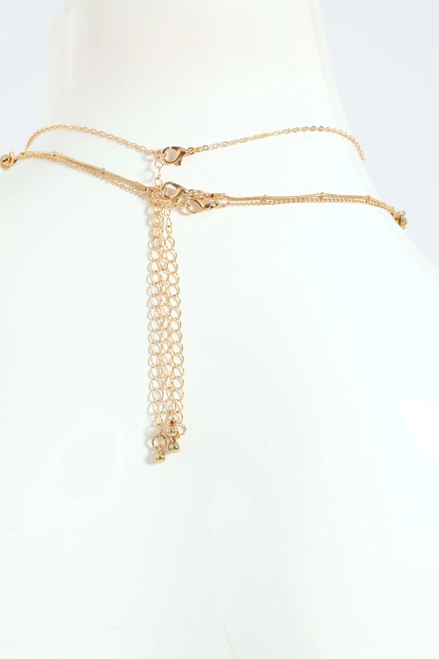 3 Layer Disc Pendant And Shell Necklace - Gold - Image 3