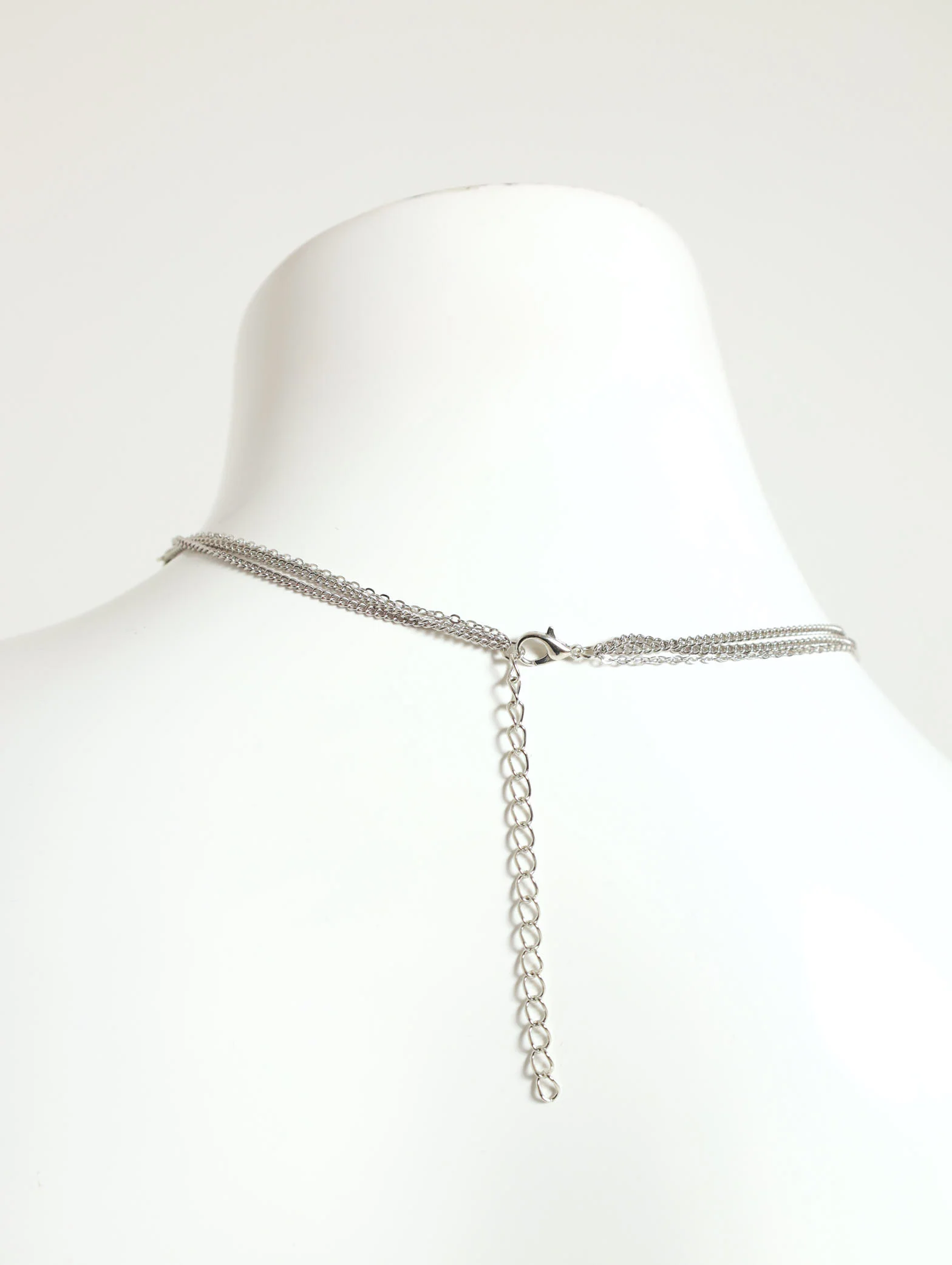 3 Layer Full Heart Pendant And Diamante Disc Necklace - Image 2
