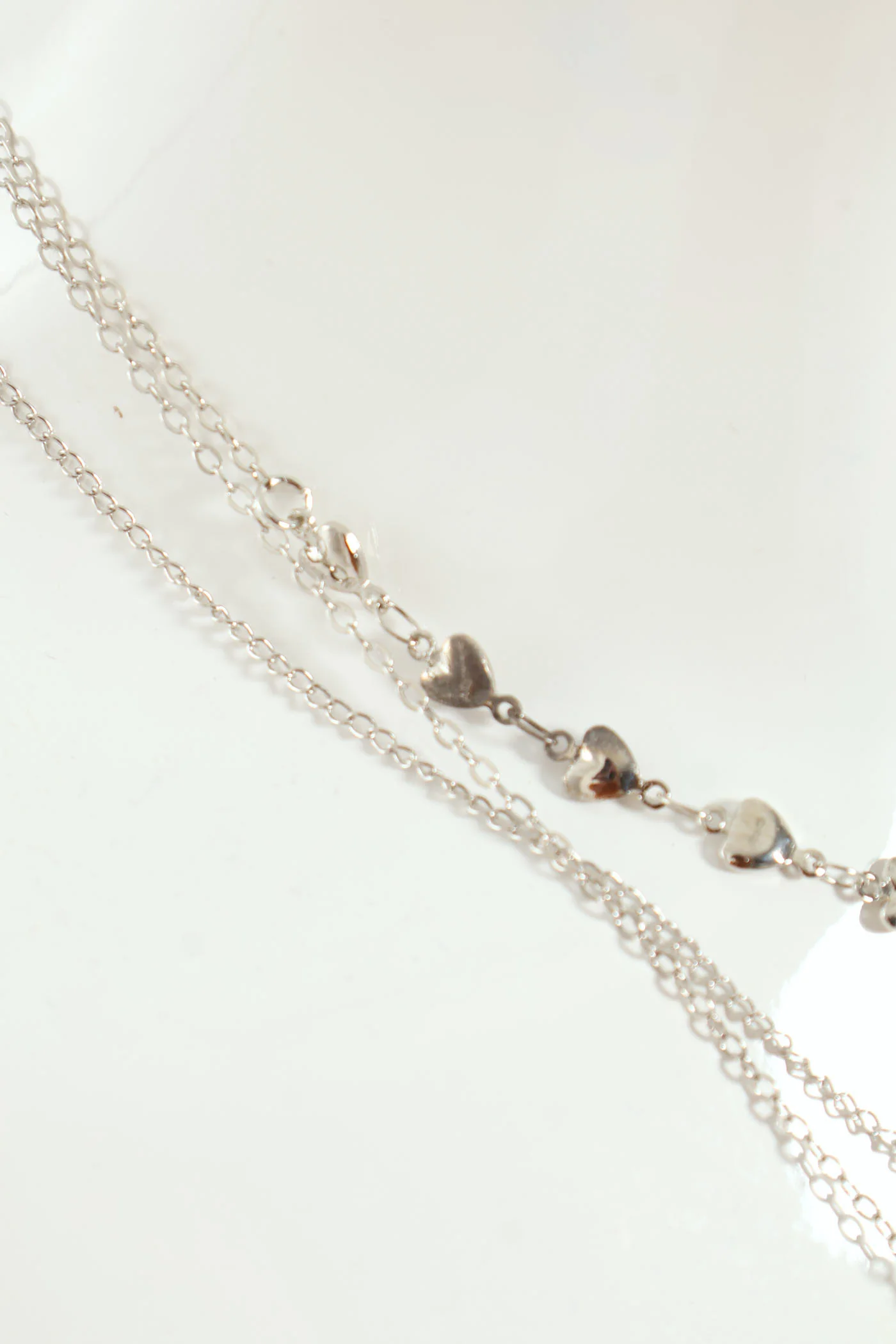 3 Layer Heart And Diamante Disc Pendant Necklace - Silver - Image 5