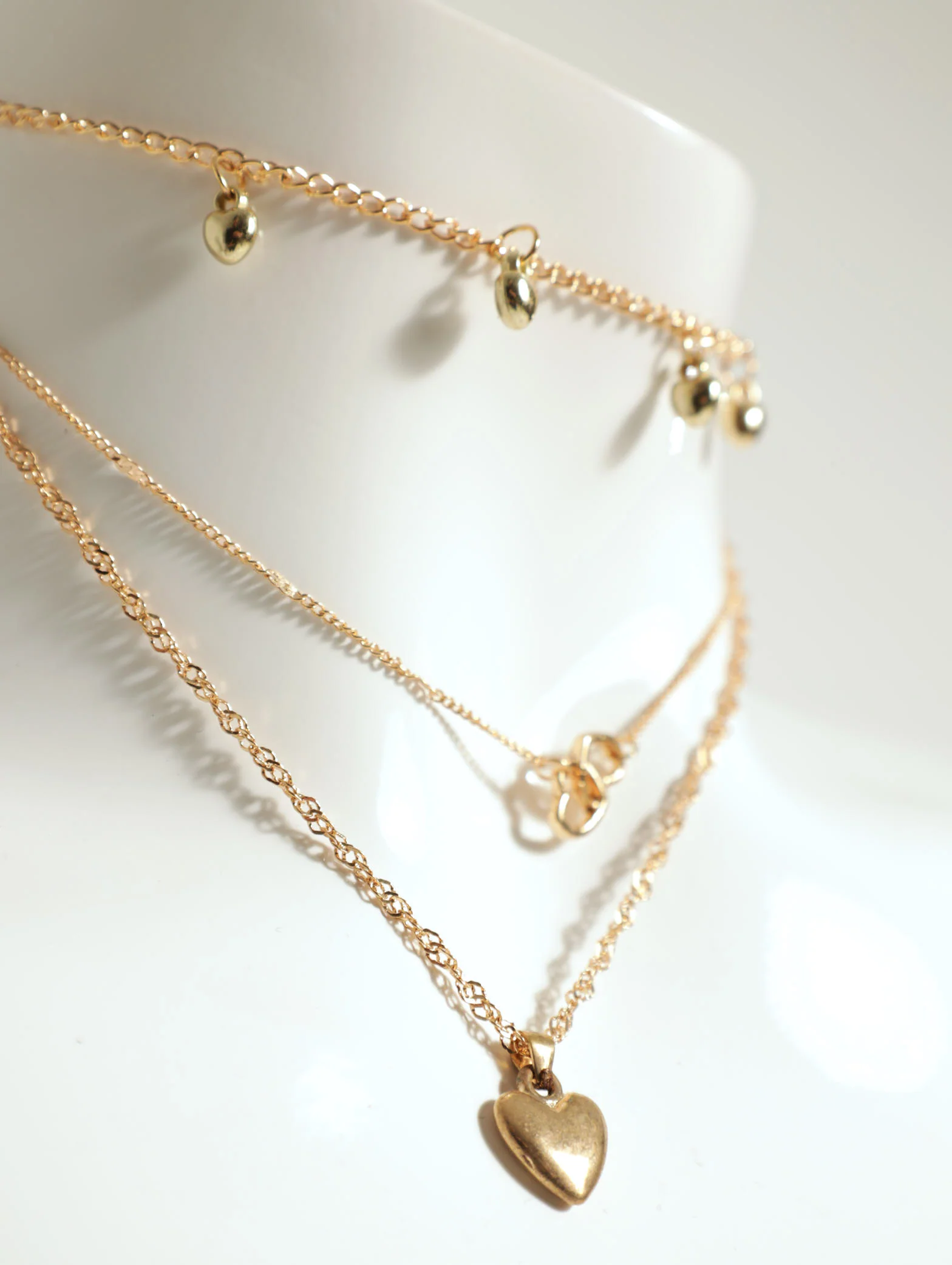 3 Layer Multi & Interlinked Heart Necklace - Image 2