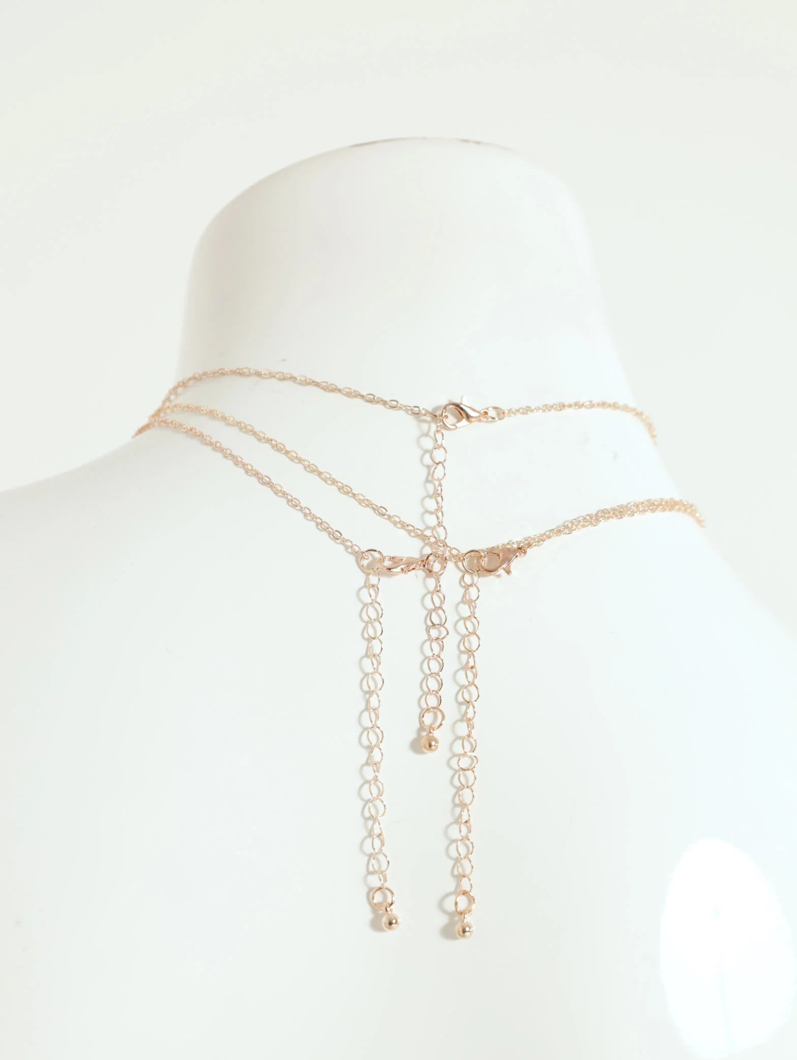 3 Layer Pearl Heart, Flower And Butterfly Pendant Necklace - Image 3