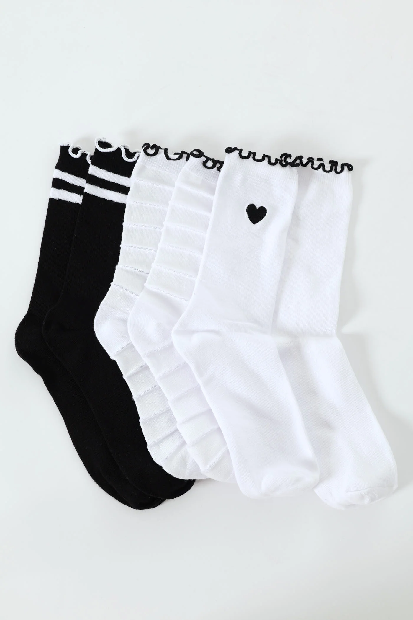 3 Pack Anklet Socks - Black/White