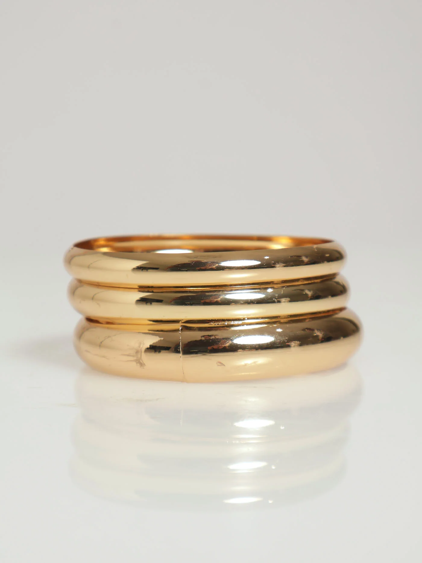 3 Pack Chunky Bracelets - Gold