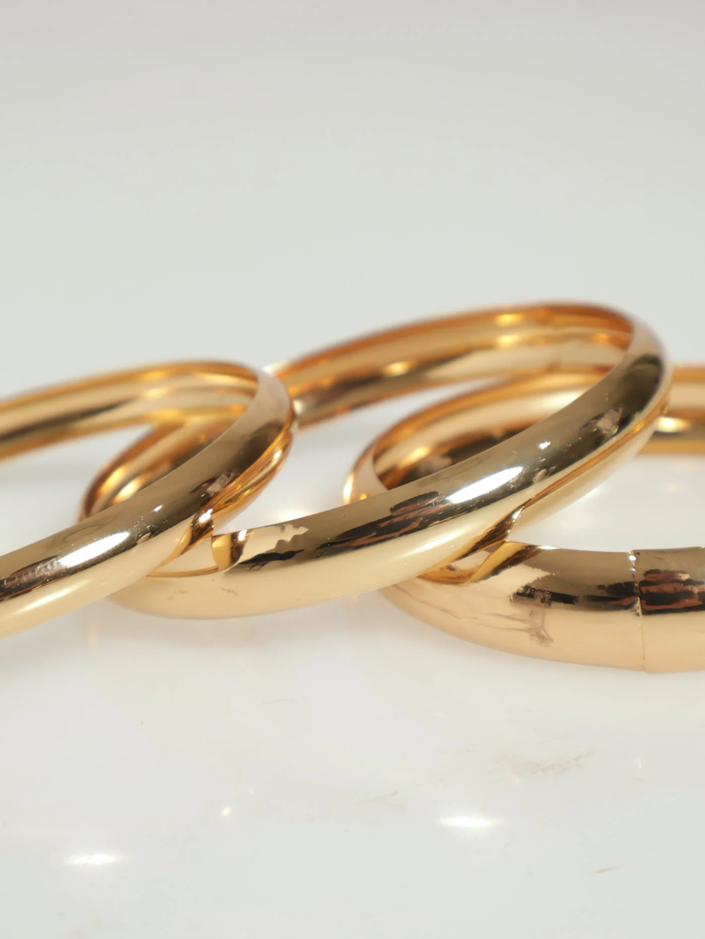 3 Pack Chunky Bracelets - Gold - Image 2