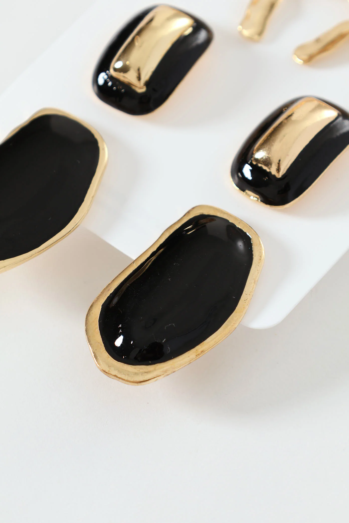 3 Pack Epoxy Bow Statement Earrings - Gold - Image 3
