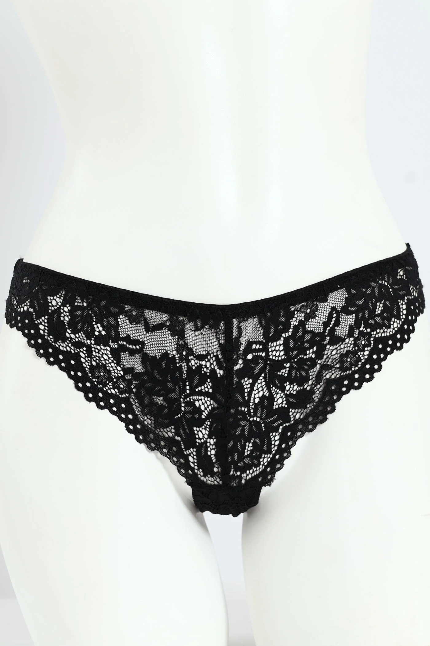 3 Pack Lace Brazilian Panties - Black/Jadeite/Plum