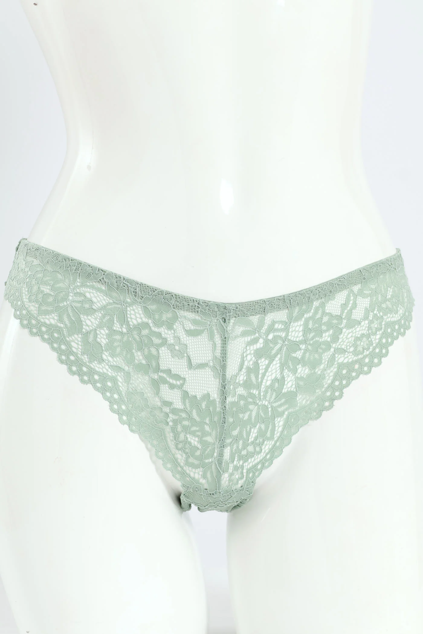 3 Pack Lace Brazilian Panties - Black/Jadeite/Plum - Image 3
