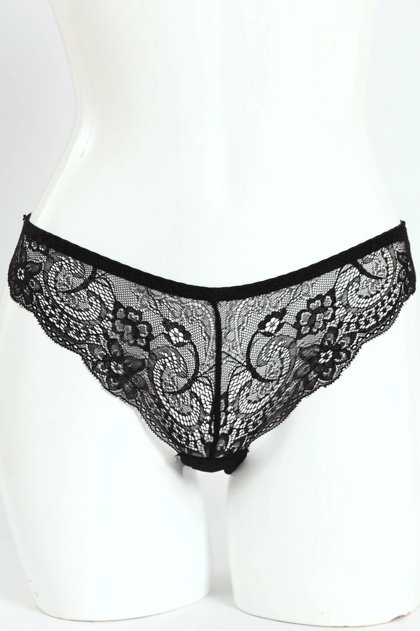 3 Pack Lace Brazilian Panties - Fig/Graystone/Black - Image 3