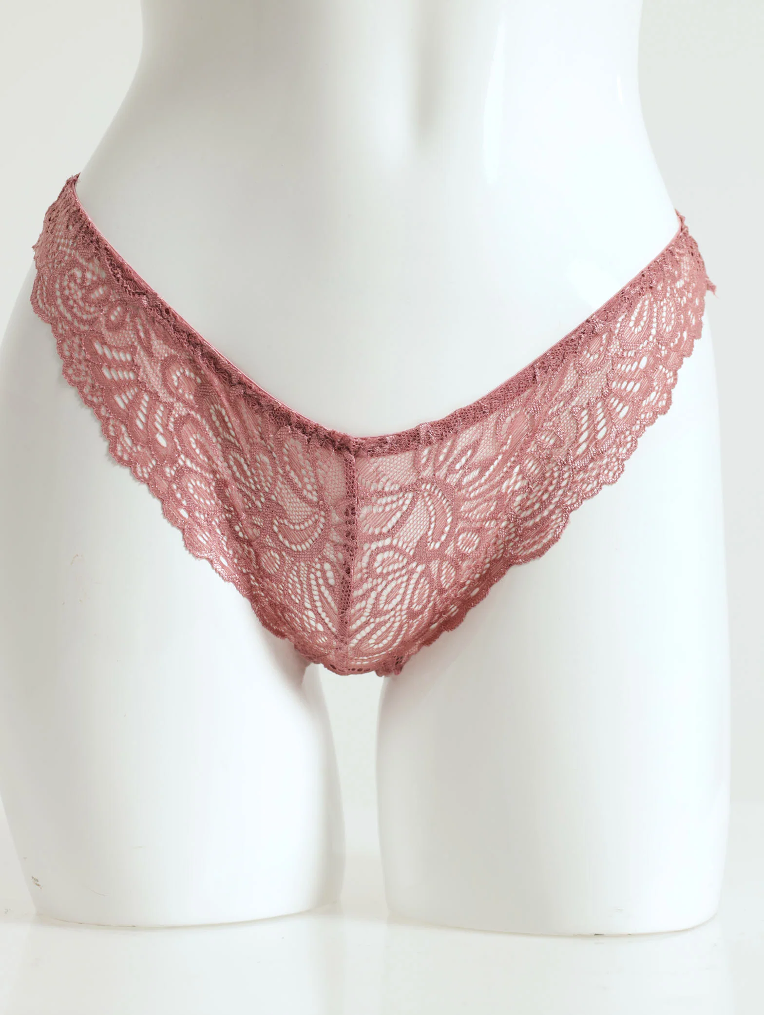 3 Pack Lace Brazilian Panties - Fig/Rose/Barberry - Image 2