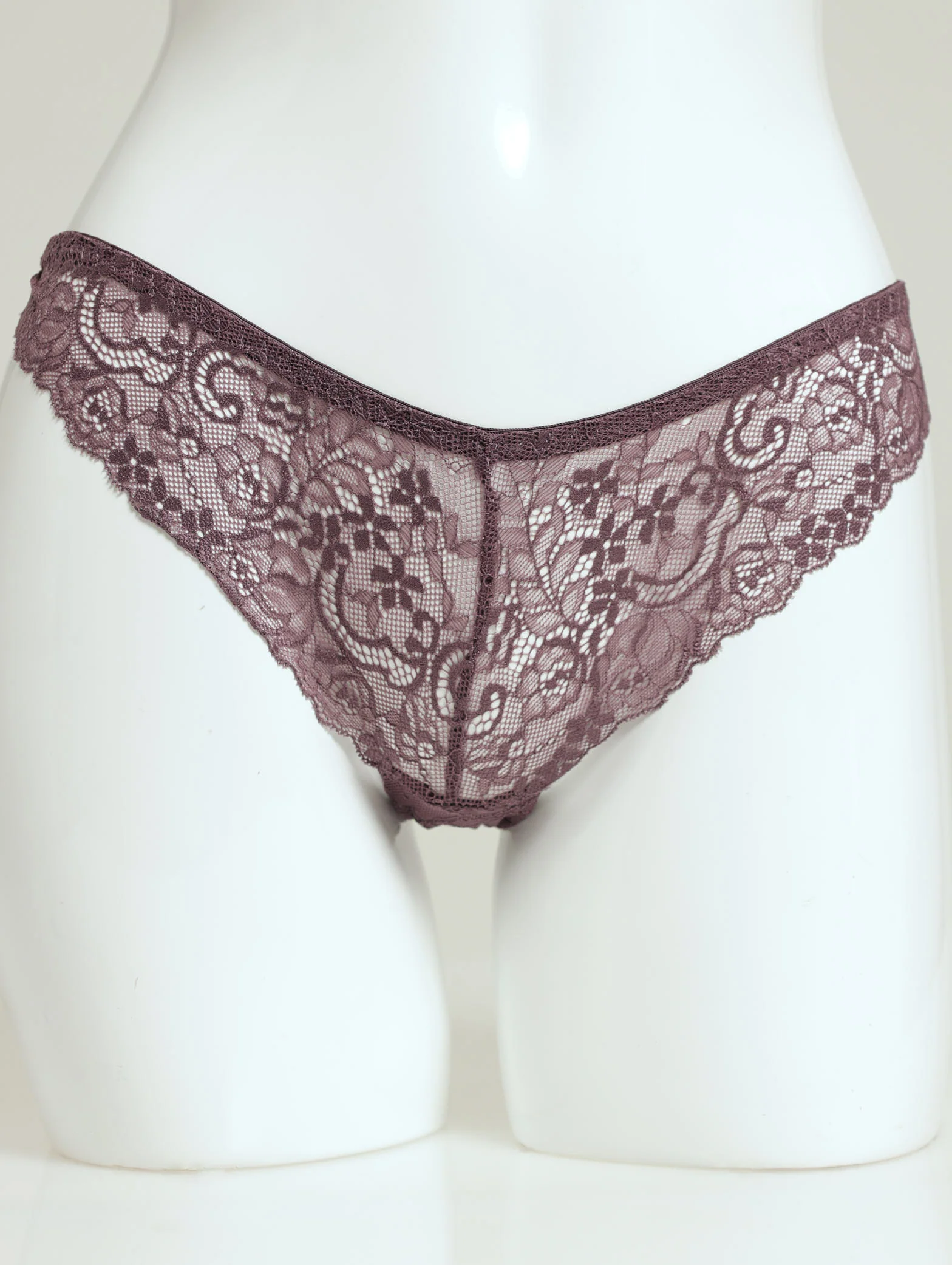 3 Pack Lace Brazilian Panties - Jadeite/Plum/Black