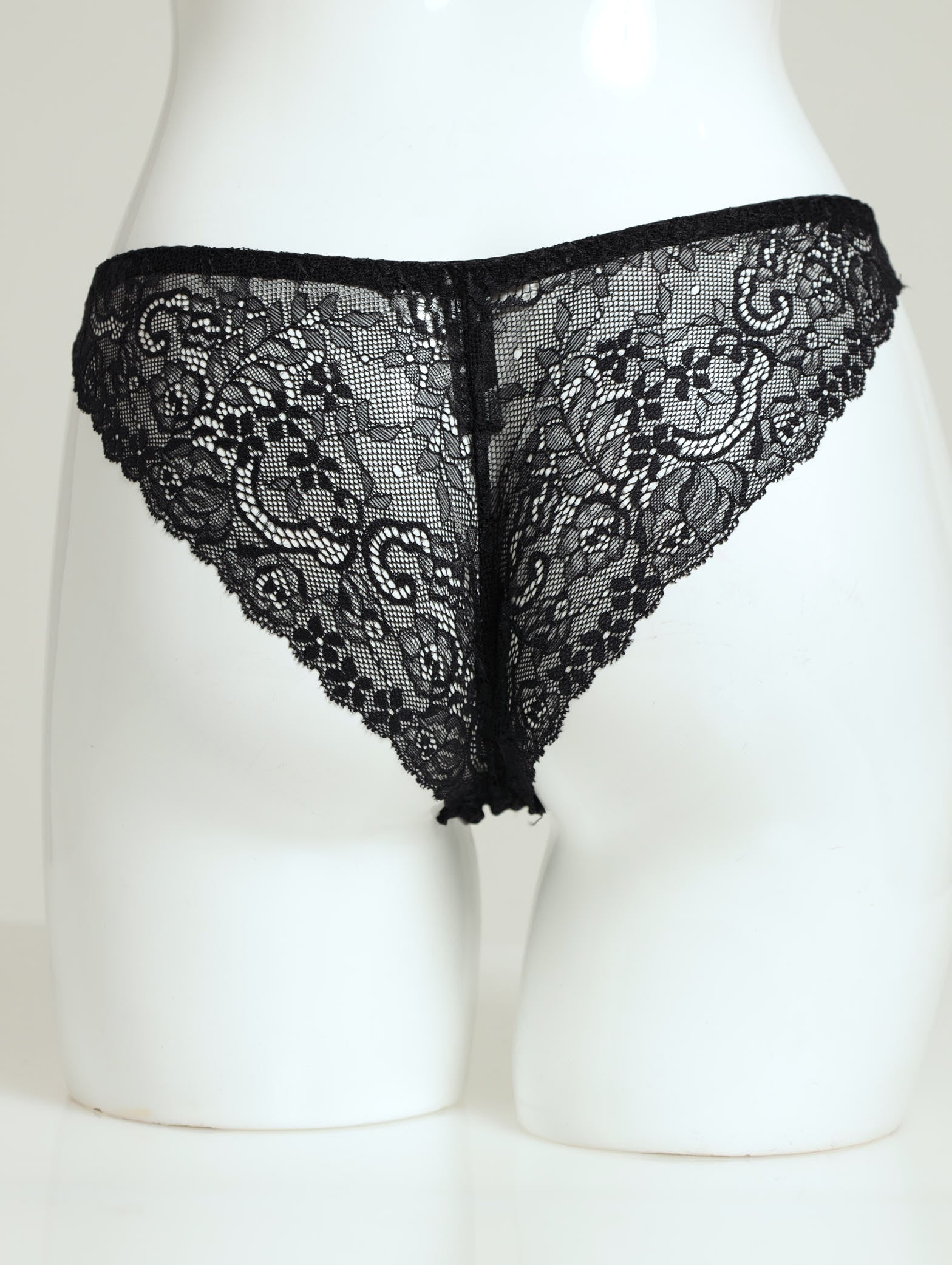 3 Pack Lace Brazilian Panties - Jadeite/Plum/Black - Image 4