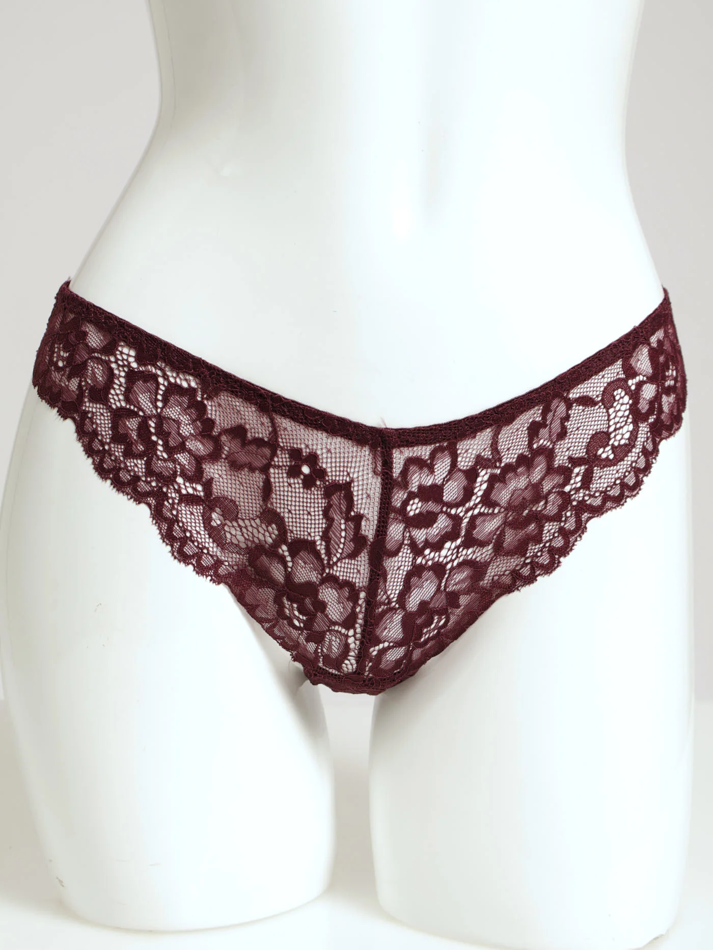 3 Pack Lace Brazilian Panties - Winetasting/Wistful Mauve/Black - Image 2