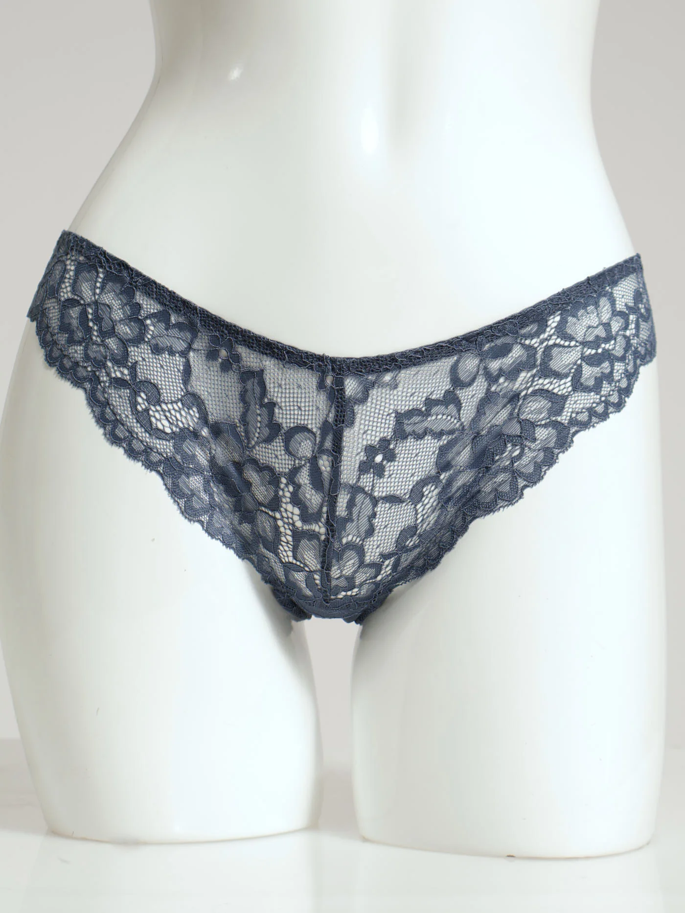 3 Pack Lace Brazilian Panty - Indigo/Wine/Mineral Red