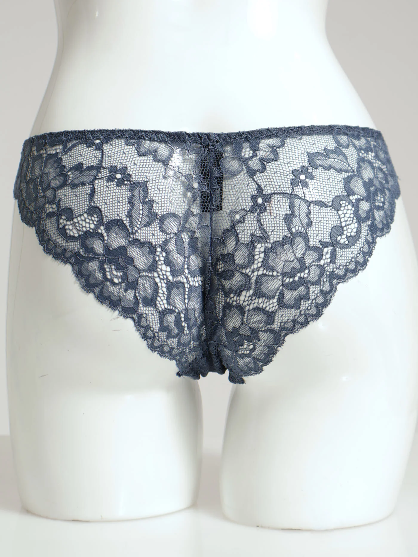 3 Pack Lace Brazilian Panty - Indigo/Wine/Mineral Red - Image 2