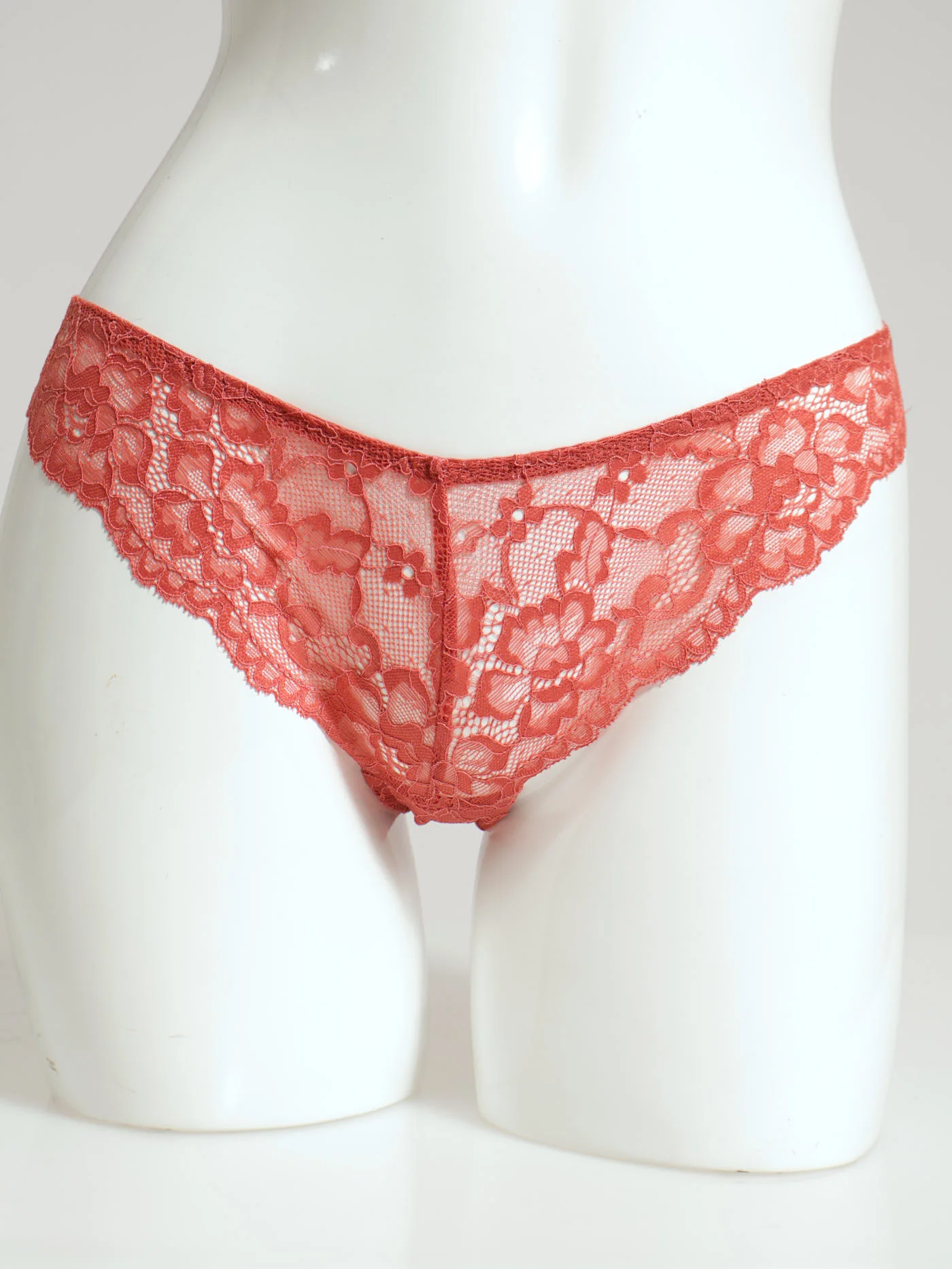 3 Pack Lace Brazilian Panty - Indigo/Wine/Mineral Red - Image 4