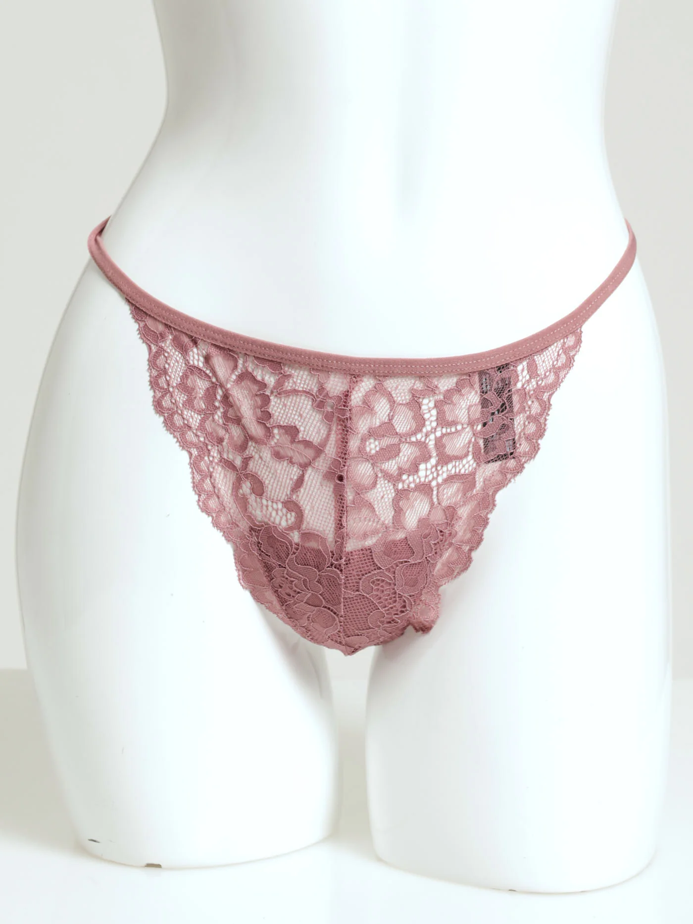 3 Pack Lace G-String - Mauve/Mineral Red/Black Beauty - Image 4