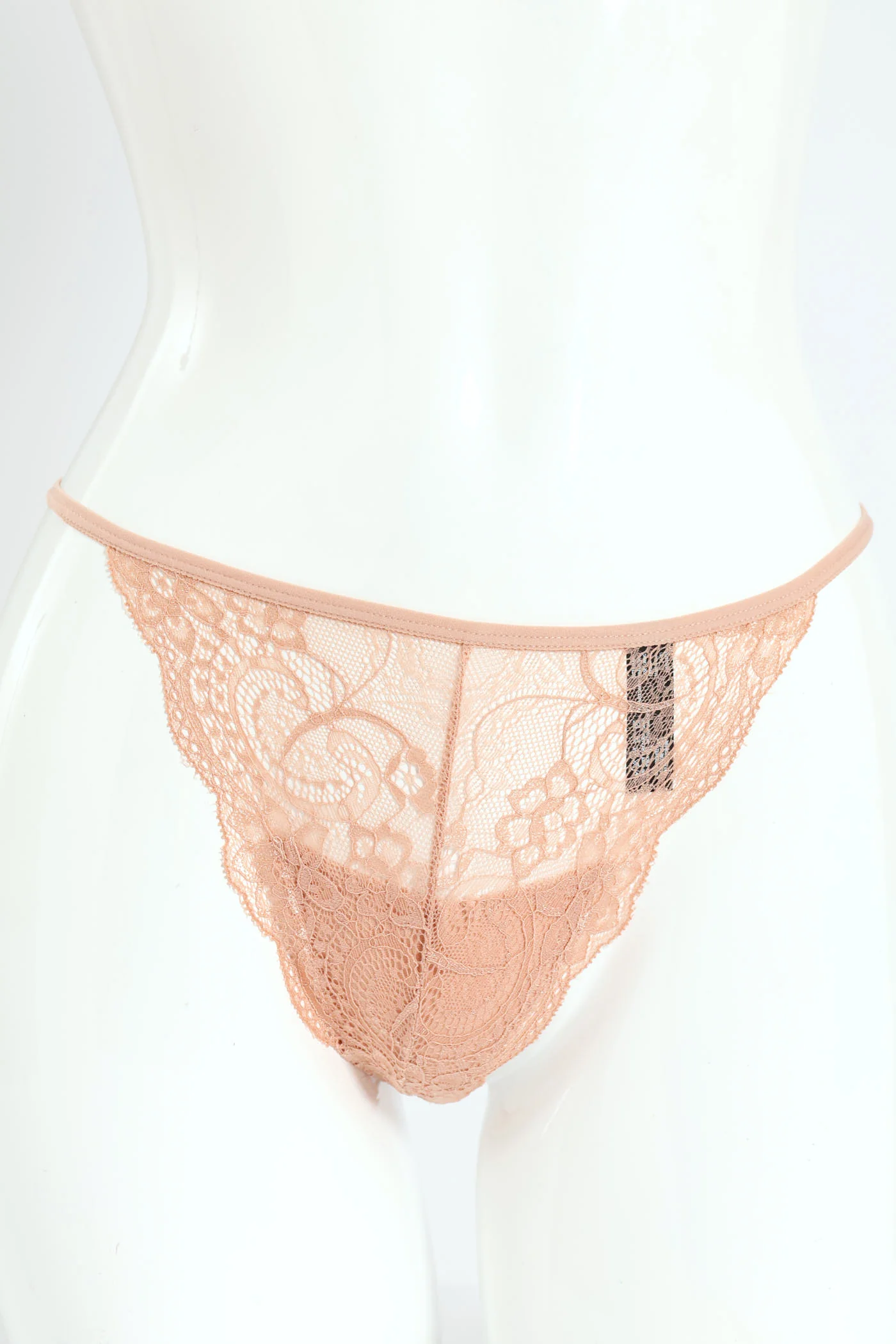3 Pack Lace G-String Panties - Rhubarb/Tan/Prune - Image 2