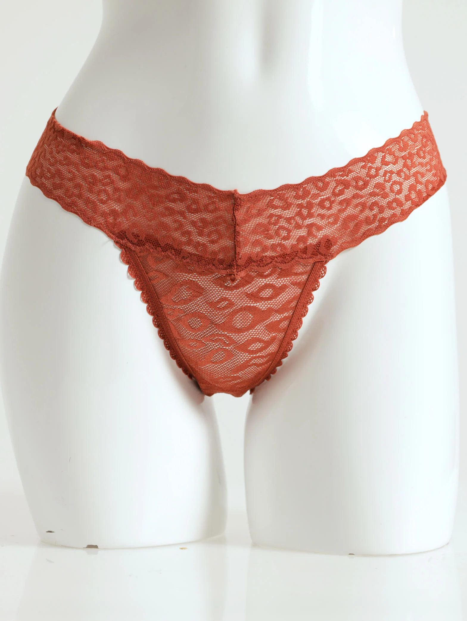 3 Pack Lace Thong -��Clay/Grey/Vineyard - Image 2