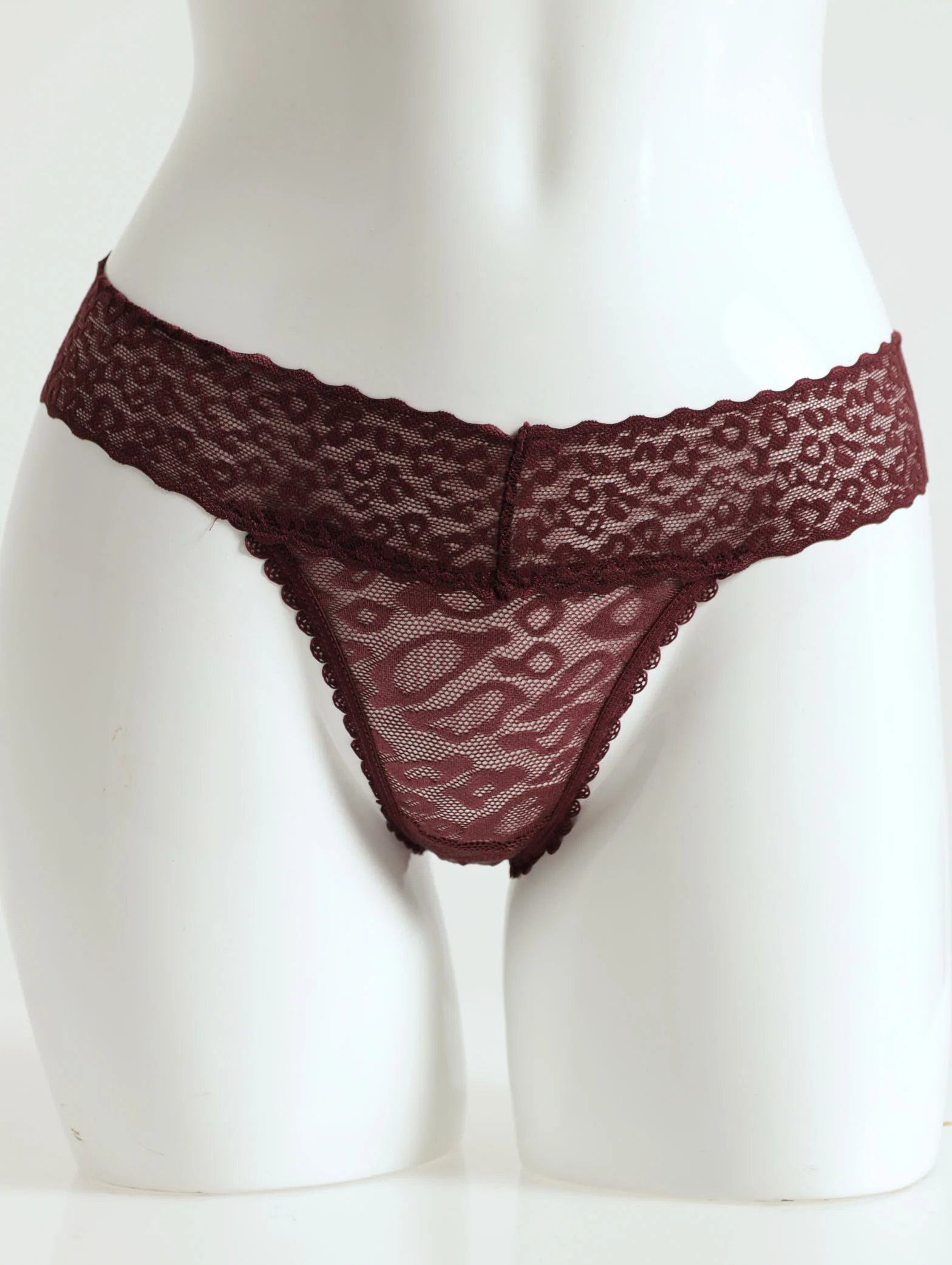 3 Pack Lace Thong -��Clay/Grey/Vineyard - Image 3