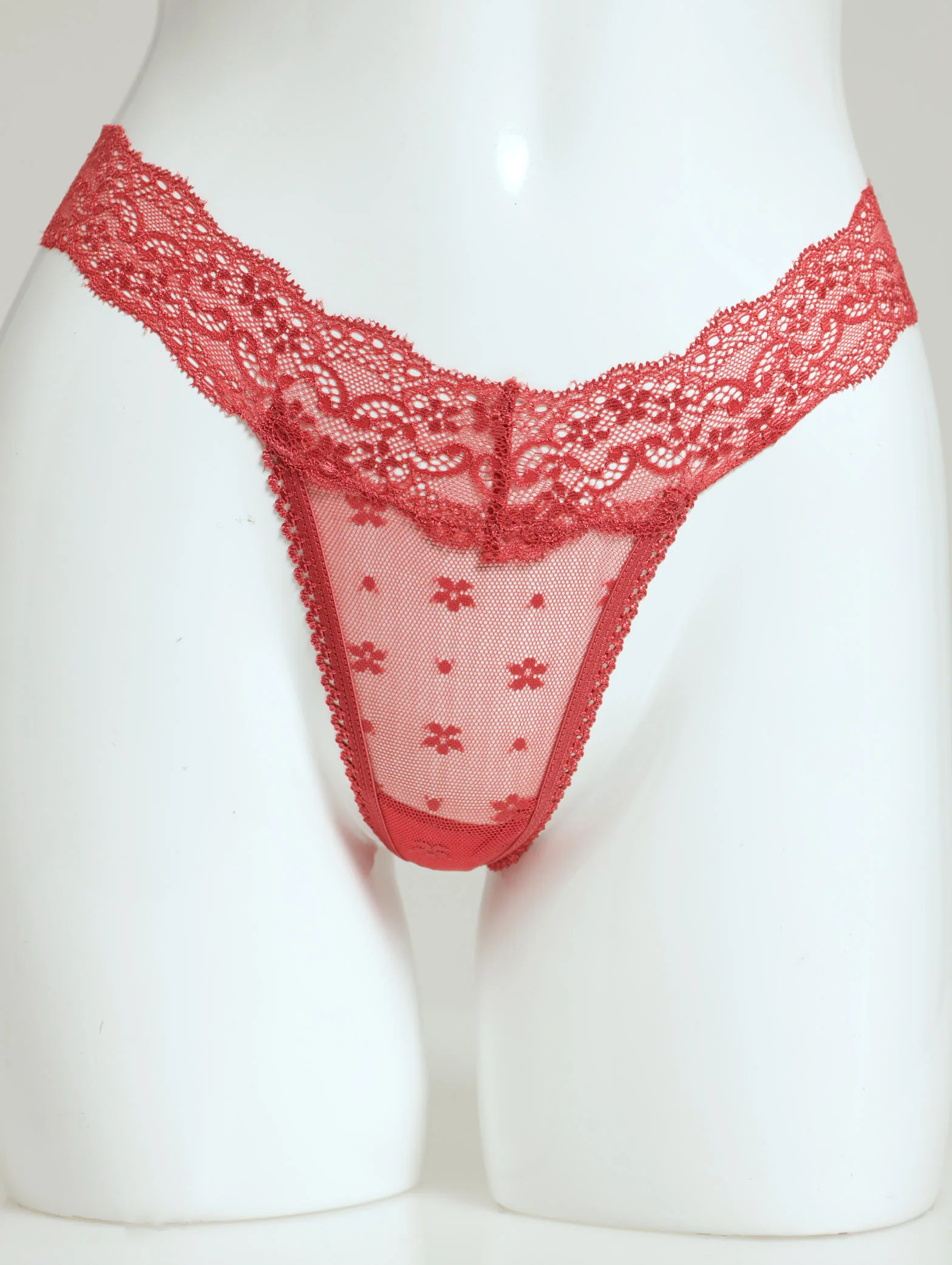 3 Pack Lace Thong - Rose/Café au lait/Chocolate Plum