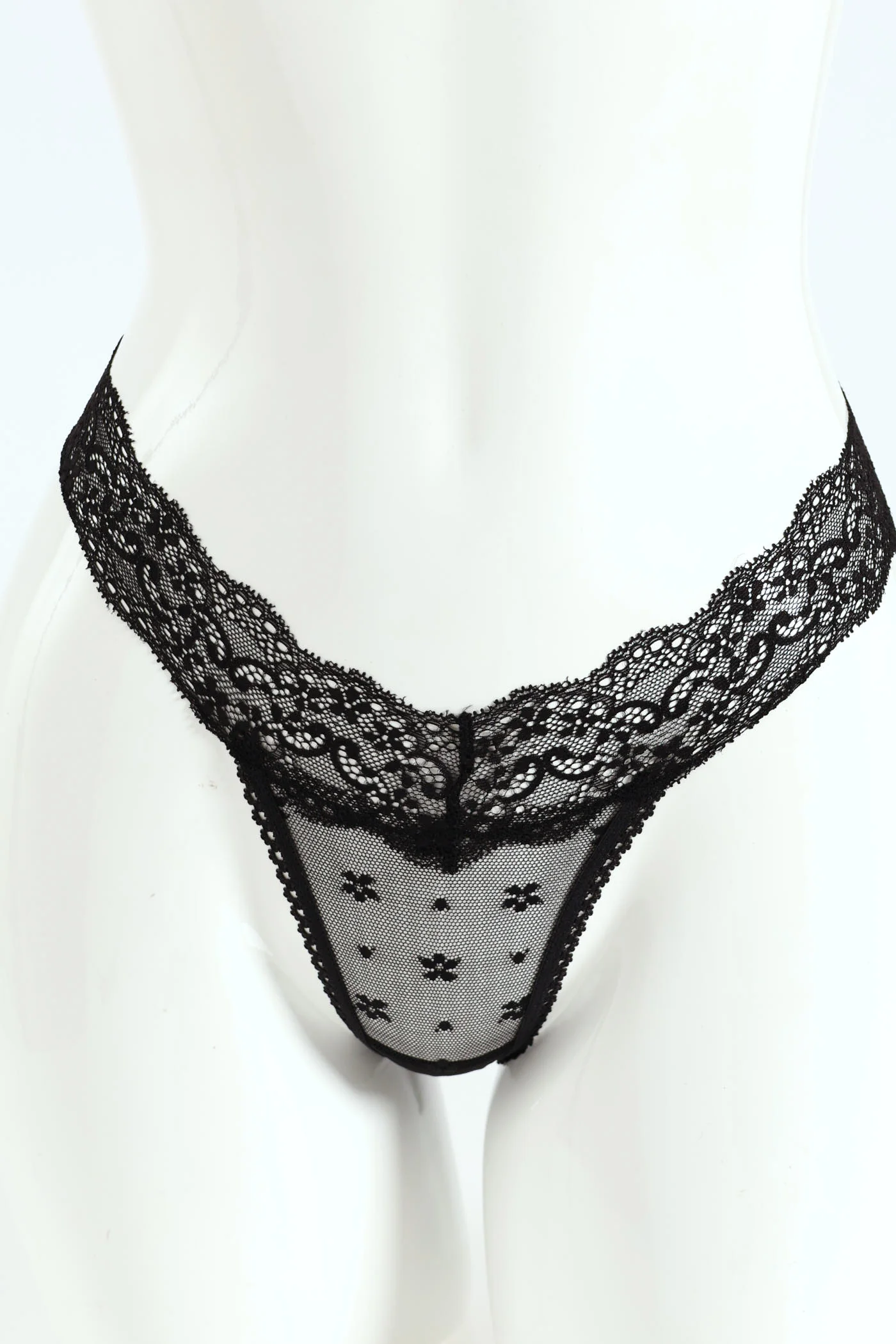 3 Pack Lace Thong - Pearl/Lyons Blue/Black - Image 3