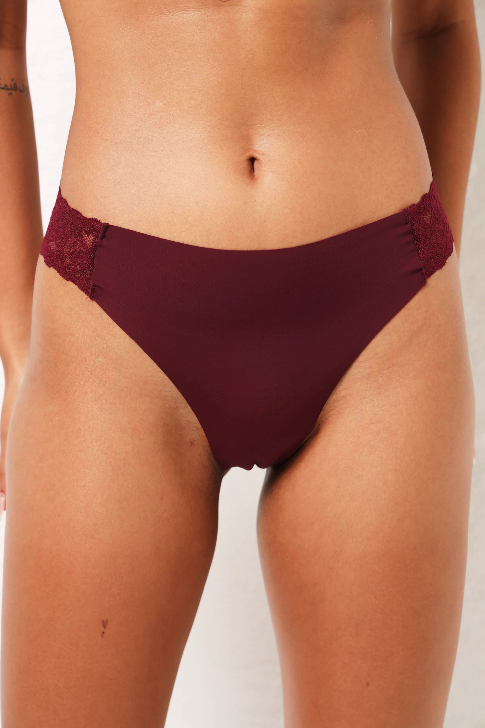 3 Pack Microfiber Lace G-String - Mauve - Image 2