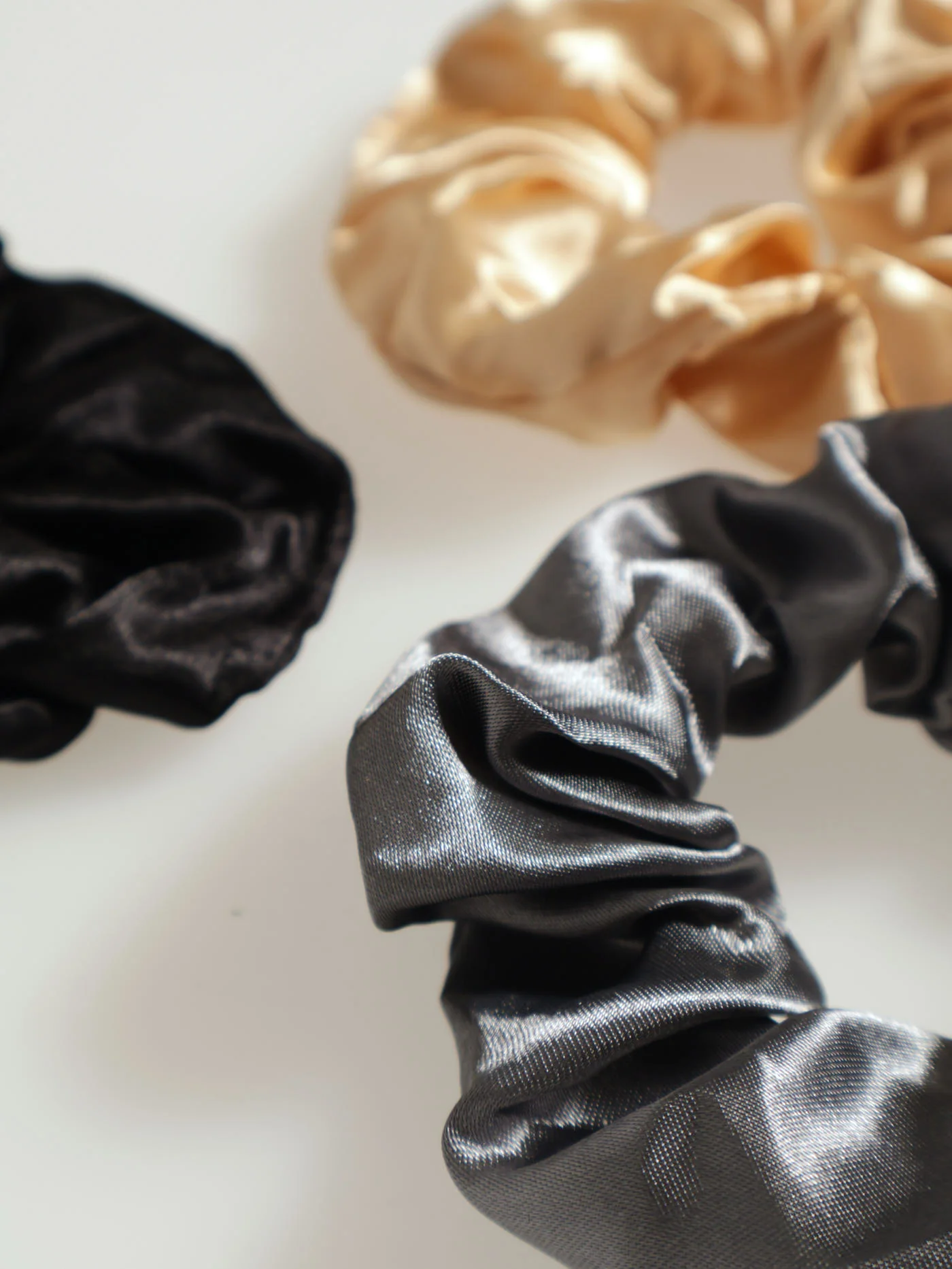 3 Pack Scrunchies - Black/Grey/Stone - Image 2