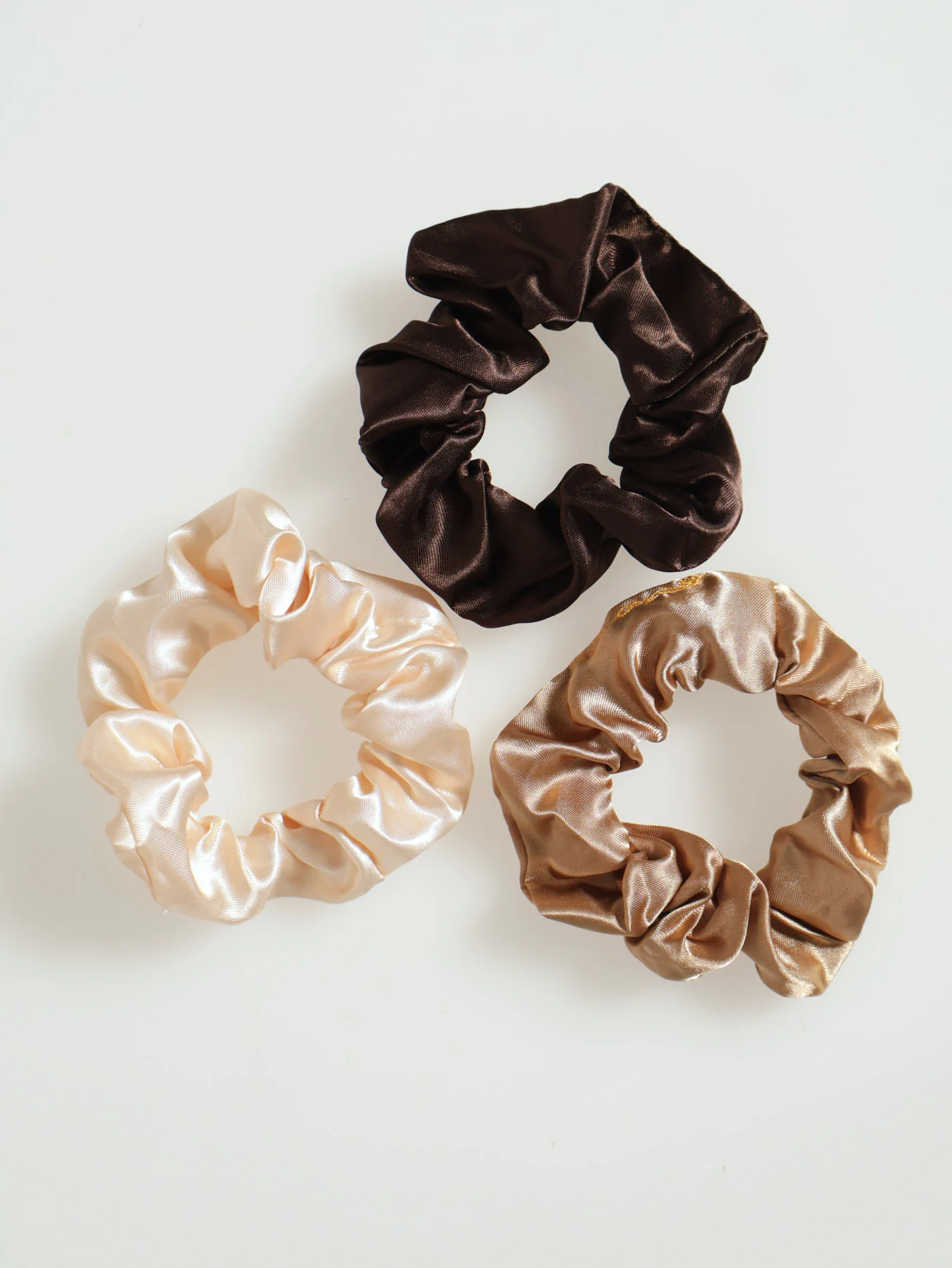 3 Pack Scrunchies - Chocolate/Beige/Cream