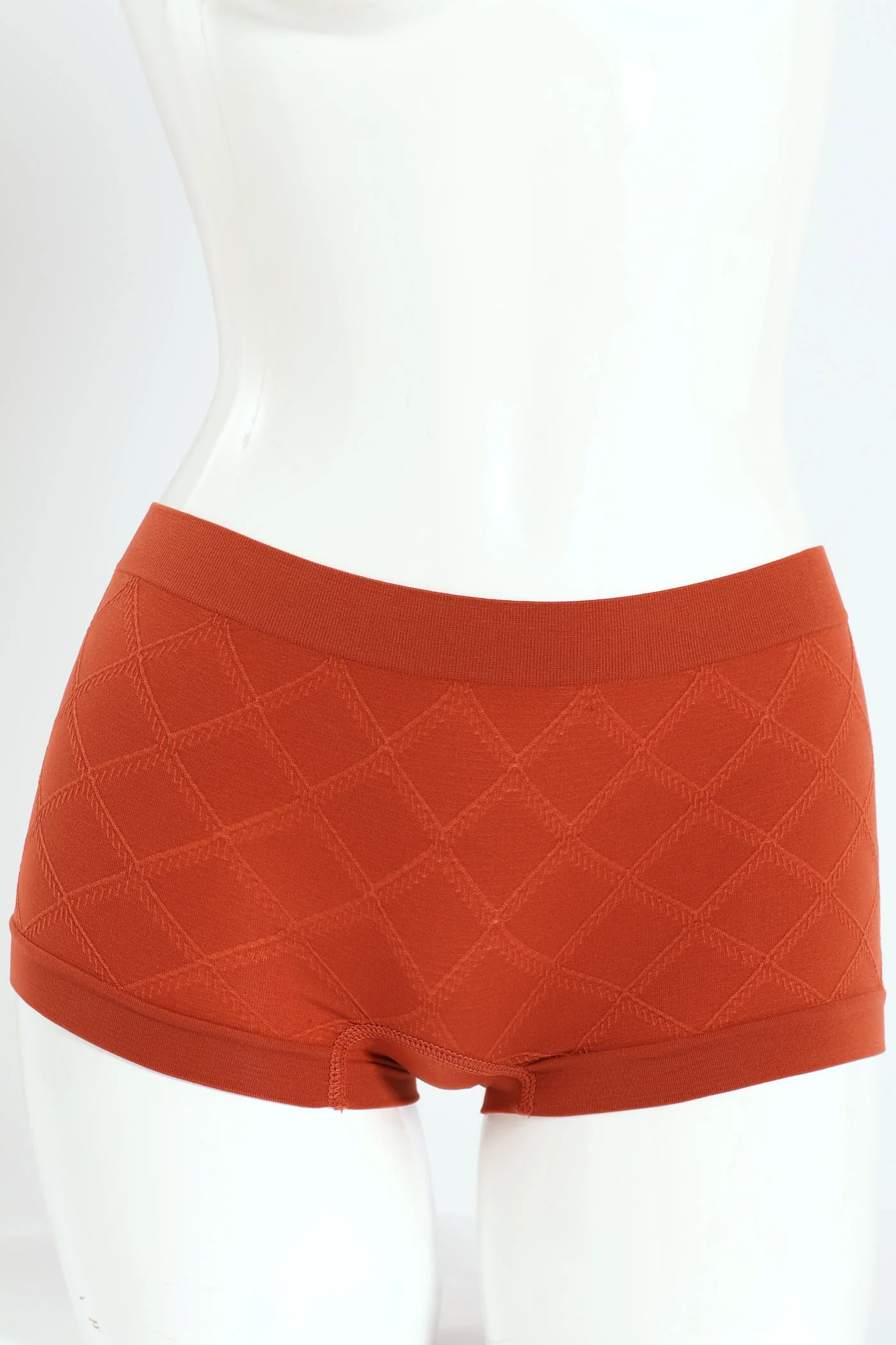 3 Pack Seamless Boyleg Panties - Red/Fudge/Black - Image 4