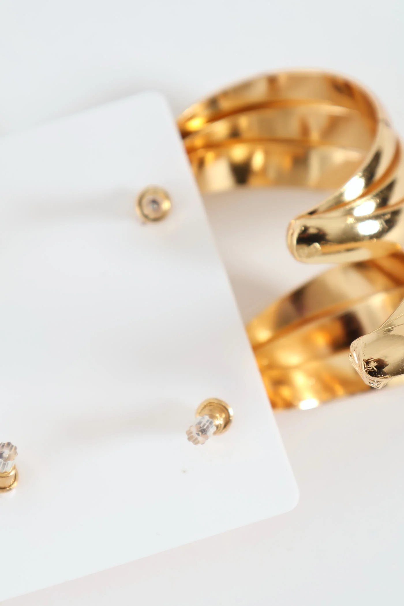 3 Pack Statement Earrings - Gold - Image 4