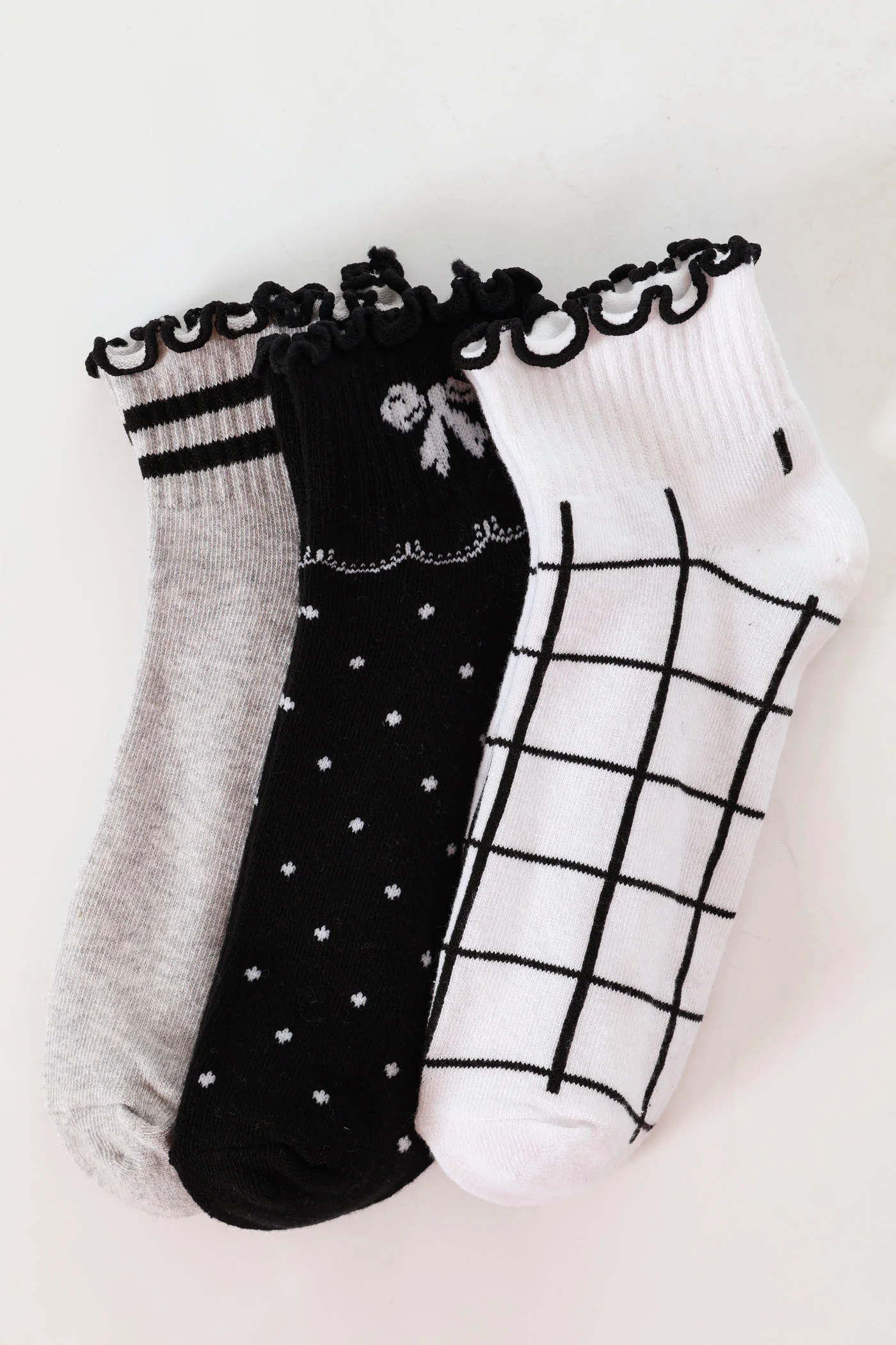 3 Pack Trainer Liner Polka Dot - Black/White