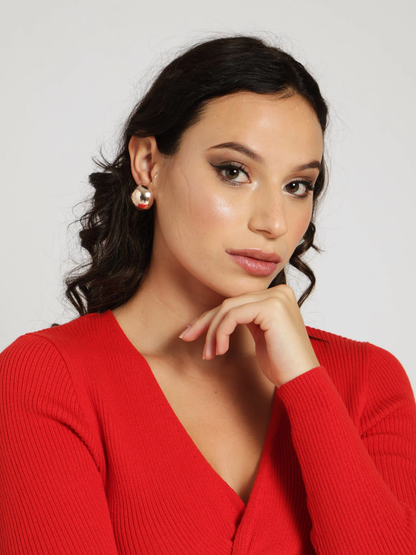3 Pack Twisted Hoop & Dome Earrings