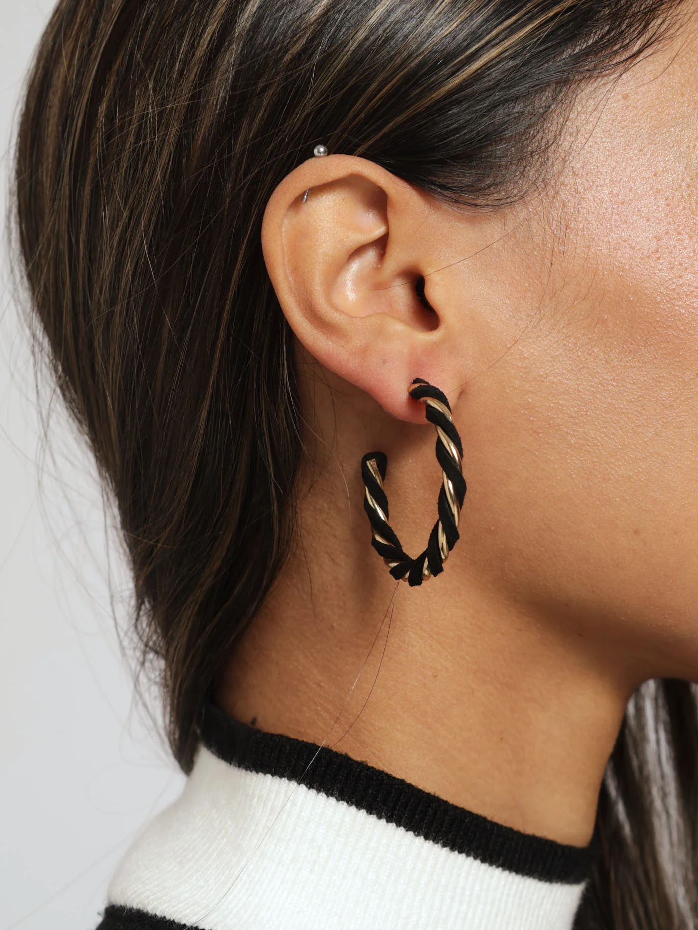 3 Pack Twisted Hoop & Dome Earrings - Image 3