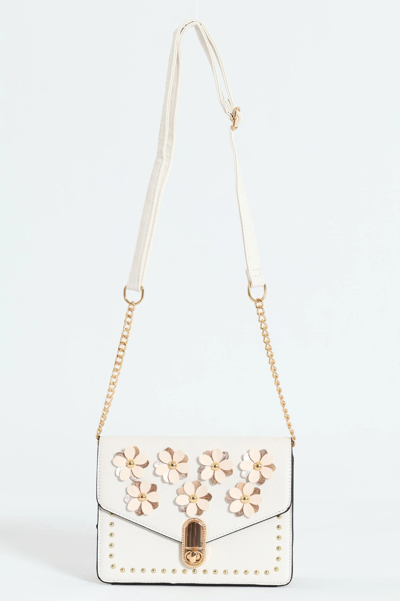 3D Flower Satchel Bag - Cream - Image 2