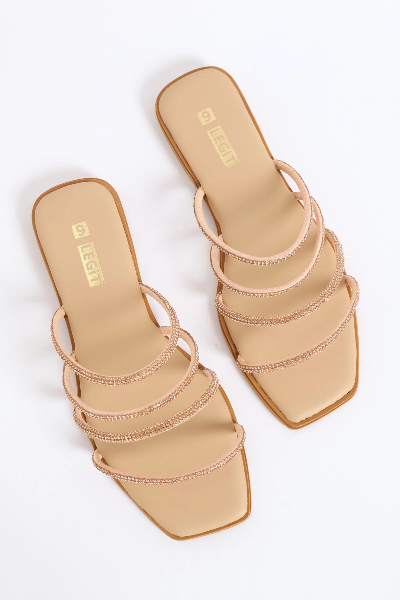 4 Diamante Strap Sandal - Rose Gold - Image 4
